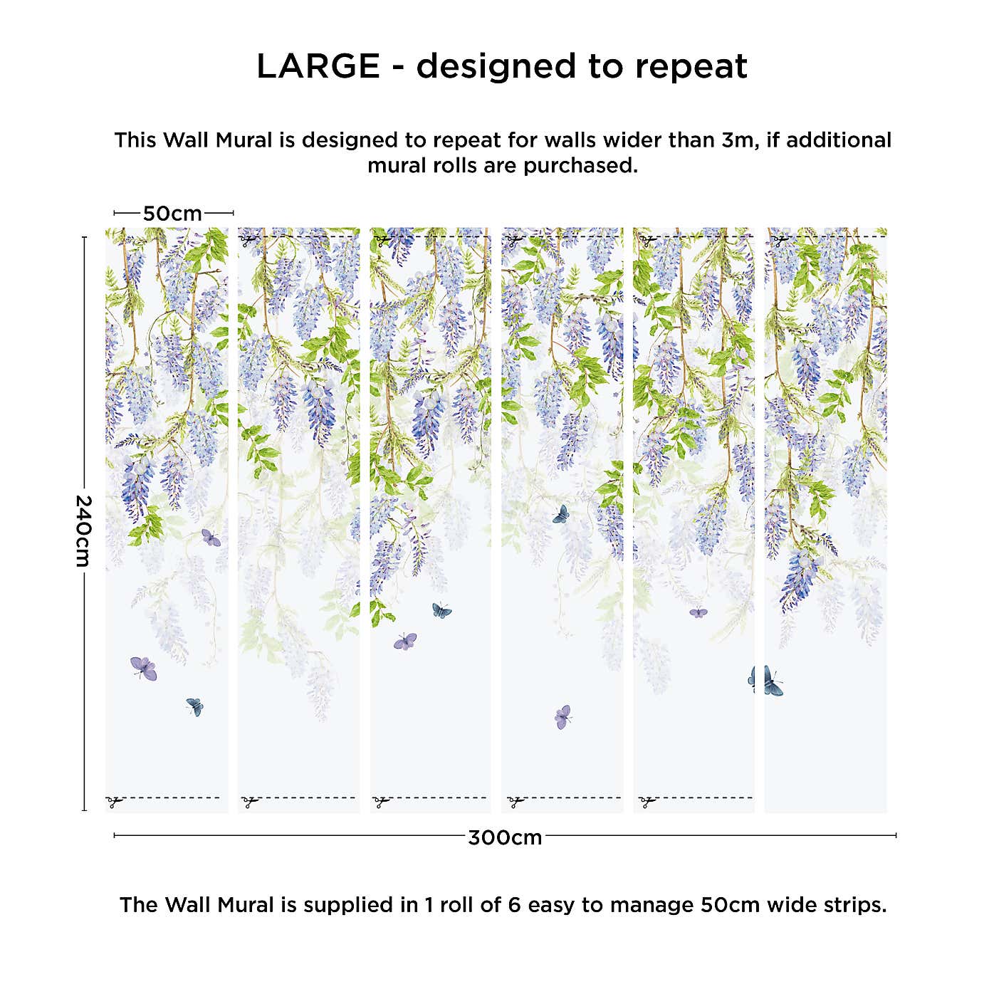 Whispering Wisteria Lavender Mural
