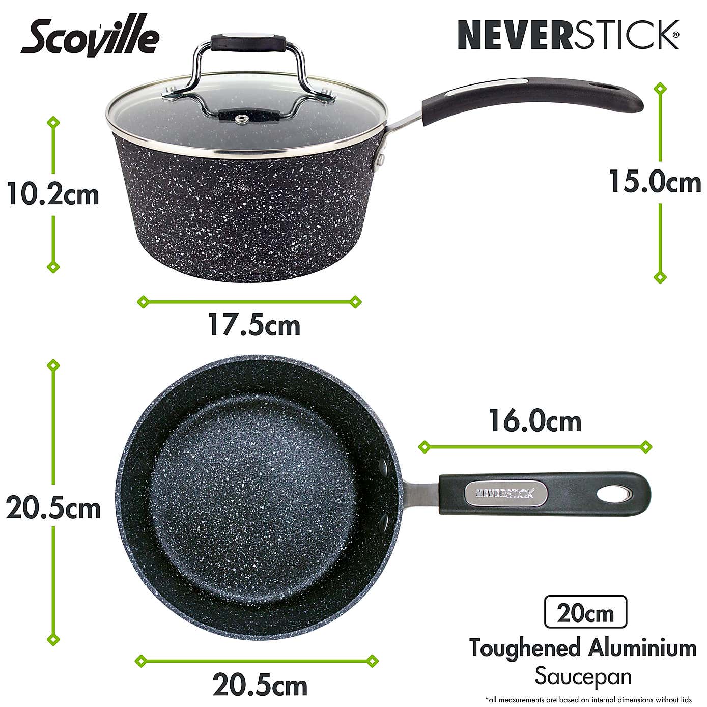 Scoville Neverstick Non-stick Aluminium Saucepan, 20cm