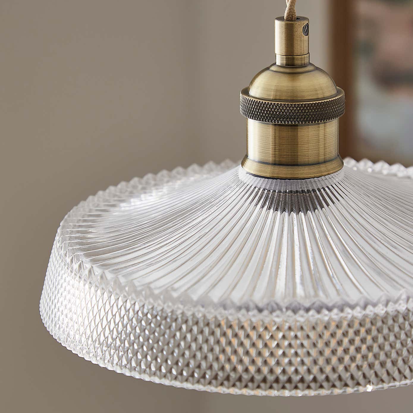 Churchgate Shilton Pressed Glass Adjustable Pendant Light