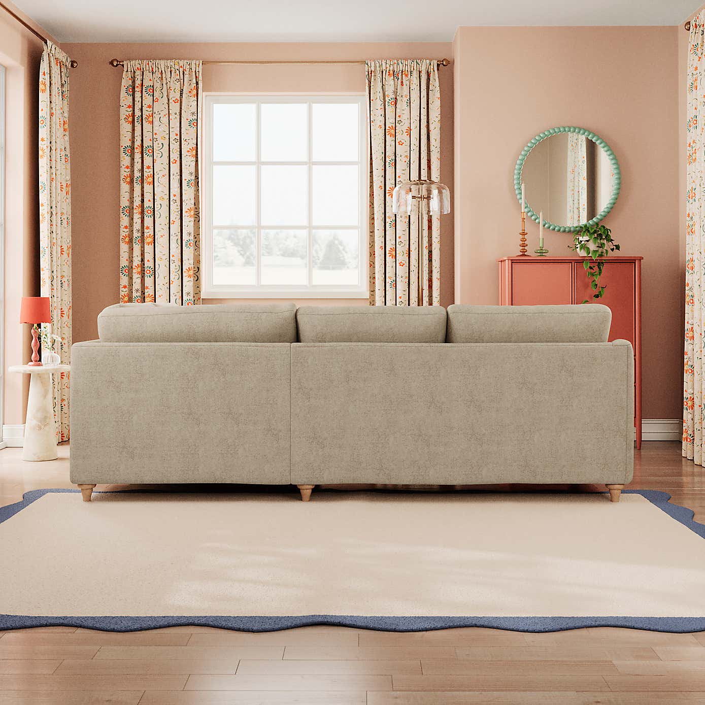 Hattie Tonal Plush Chenille Corner Sofa