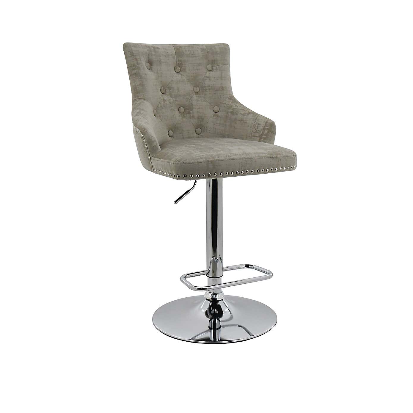 Selena Distressed Velvet Bar Stool