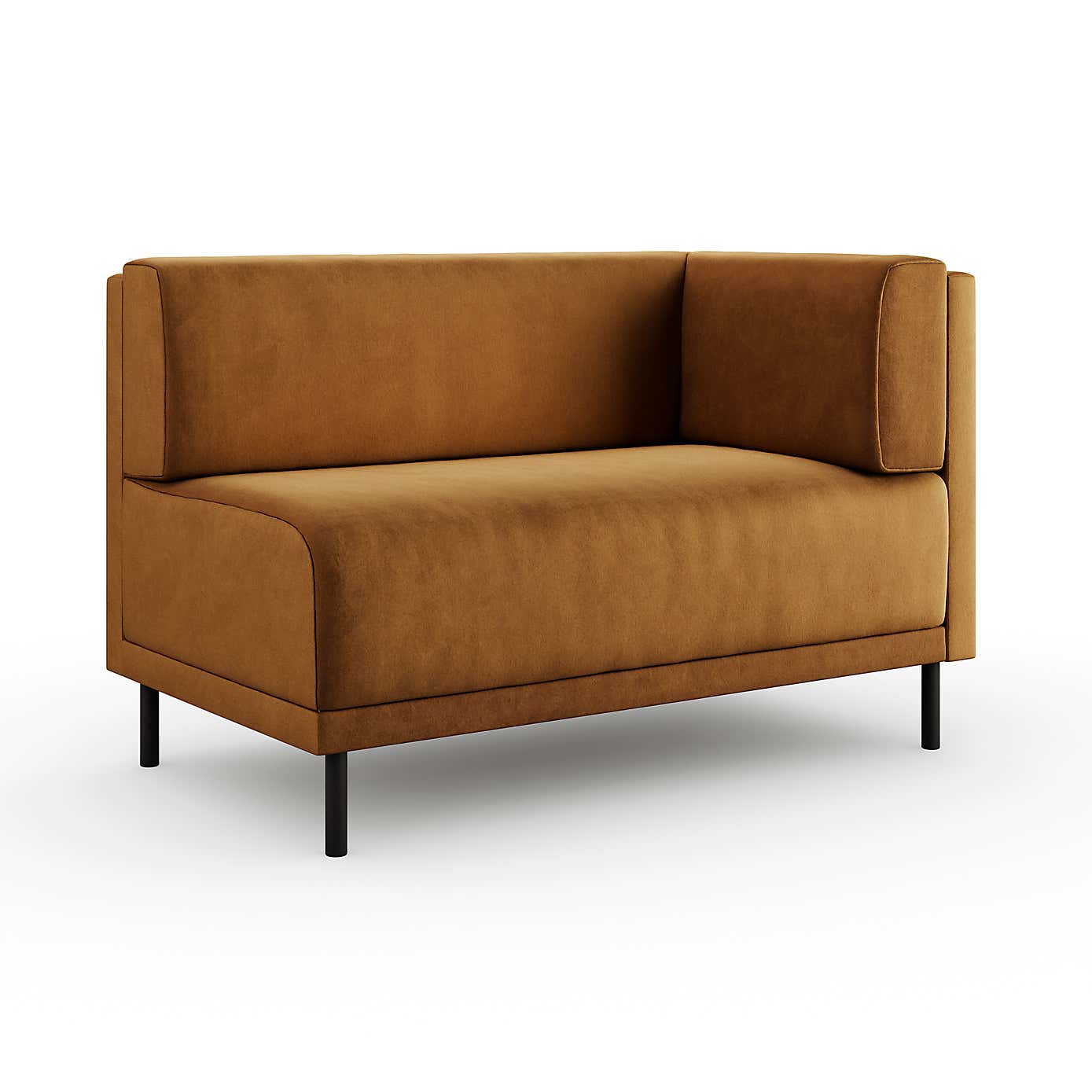 Mae Corner Dining Bench, Matte Plush Velvet