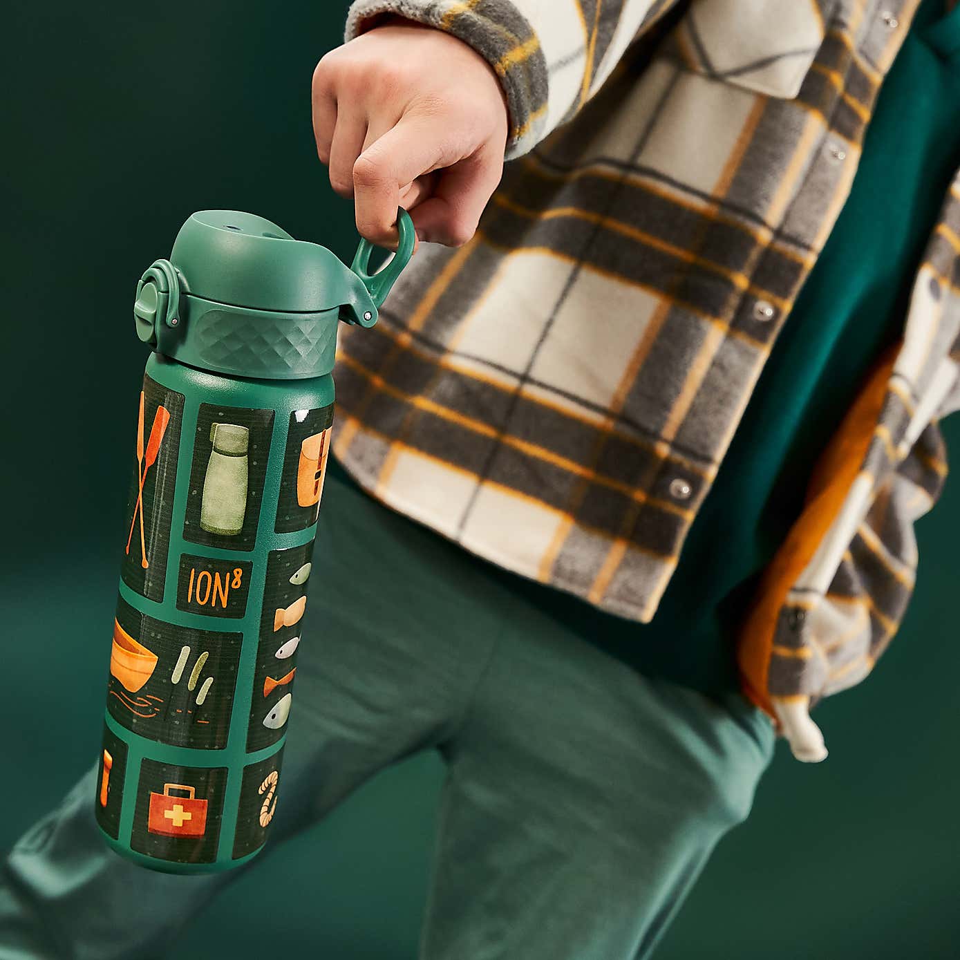 Ion8 Fishing Leak Proof Vacuum Insulated Slim Water Bottle, 500ml