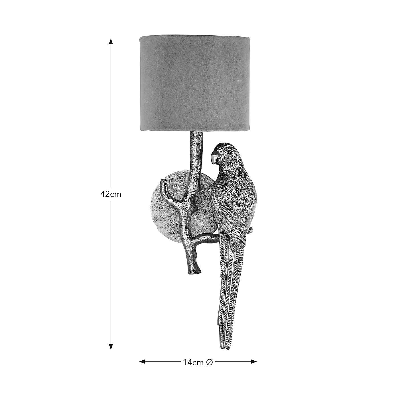Gold Parrot Plug In Wall Light