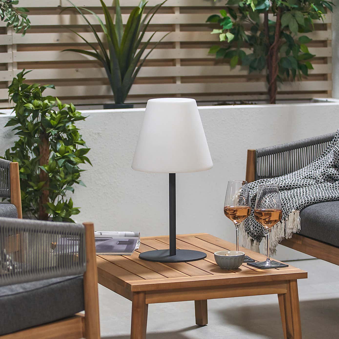 Caltha Rechargable LED Outdoor Table Lamp with Remote Control