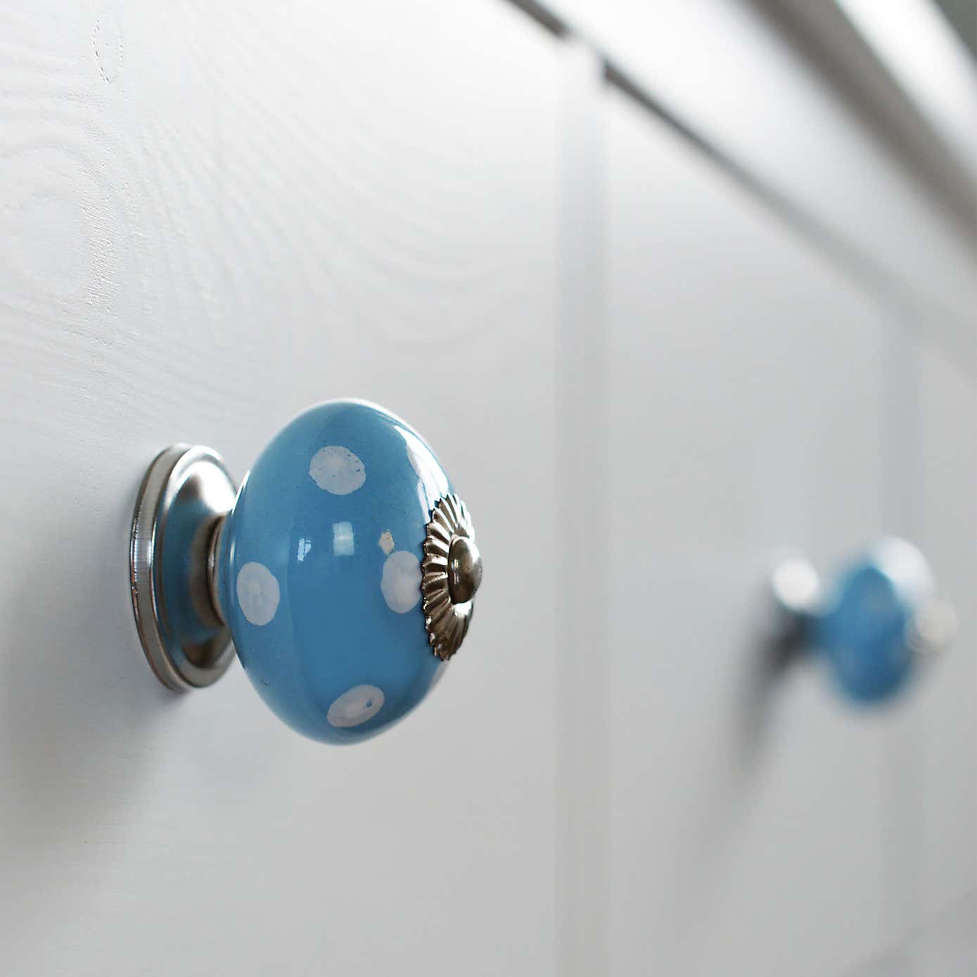 Pack of 6 Nicola Spring Spotted Round Drawer Knobs