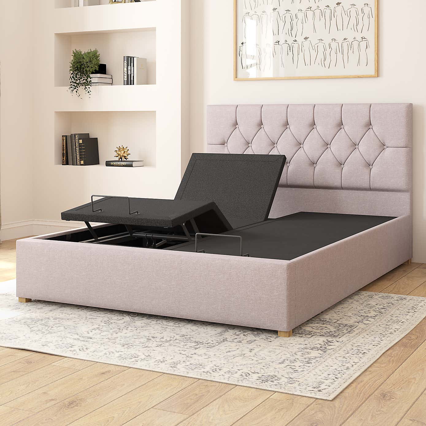 Olivier Eire Linen Adjustable Bed