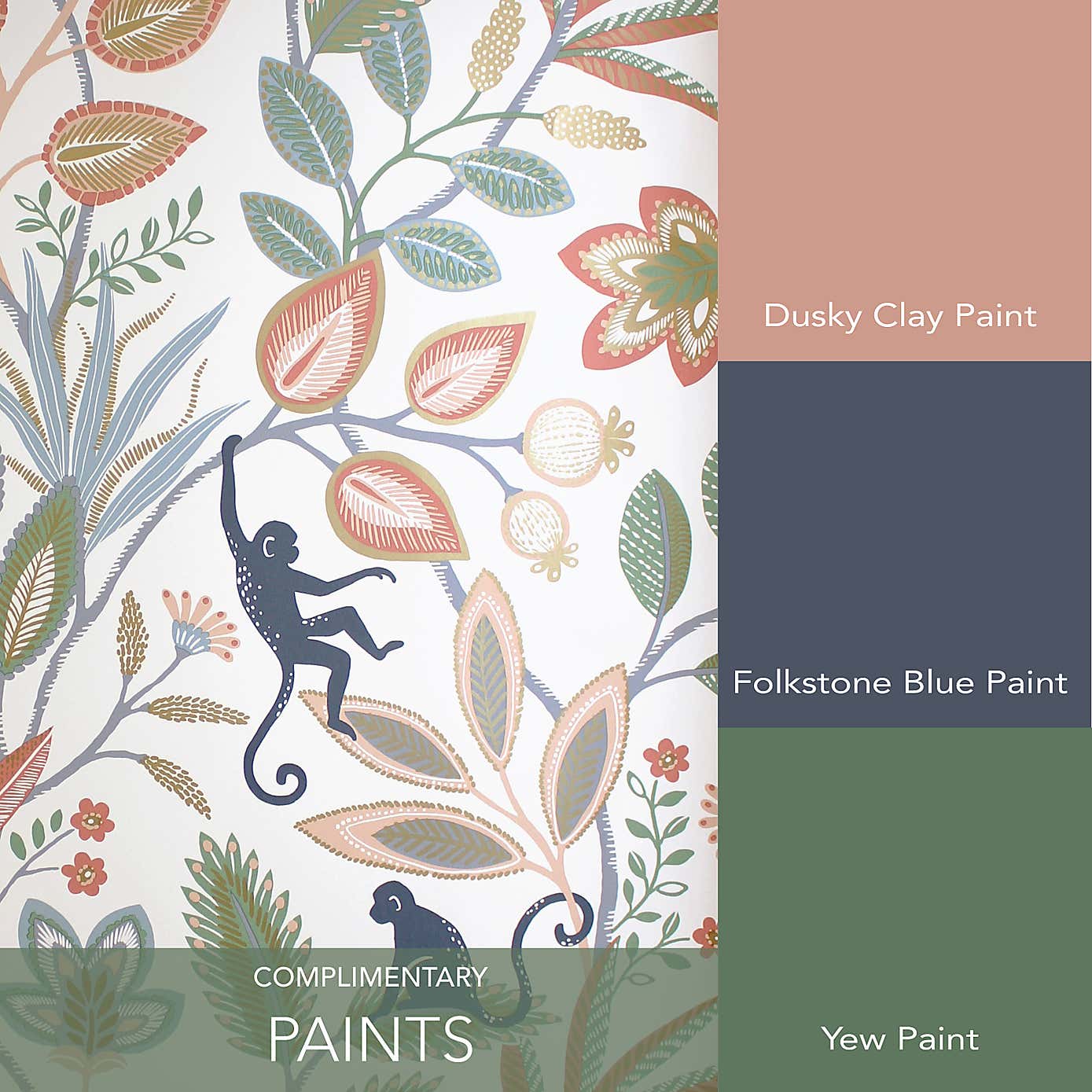 Monkey Walk Ochre Wallpaper