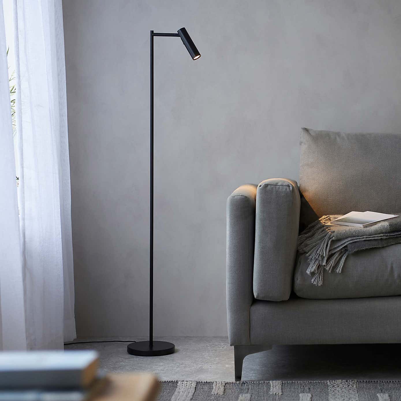 Vogue Lighting Adam Steel Adjustable Touch Dimmable Floor Lamp