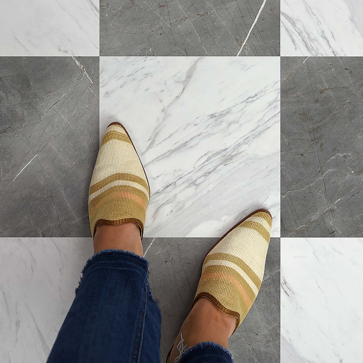 Marble Bonneville Peel and Stick Floor Tiles