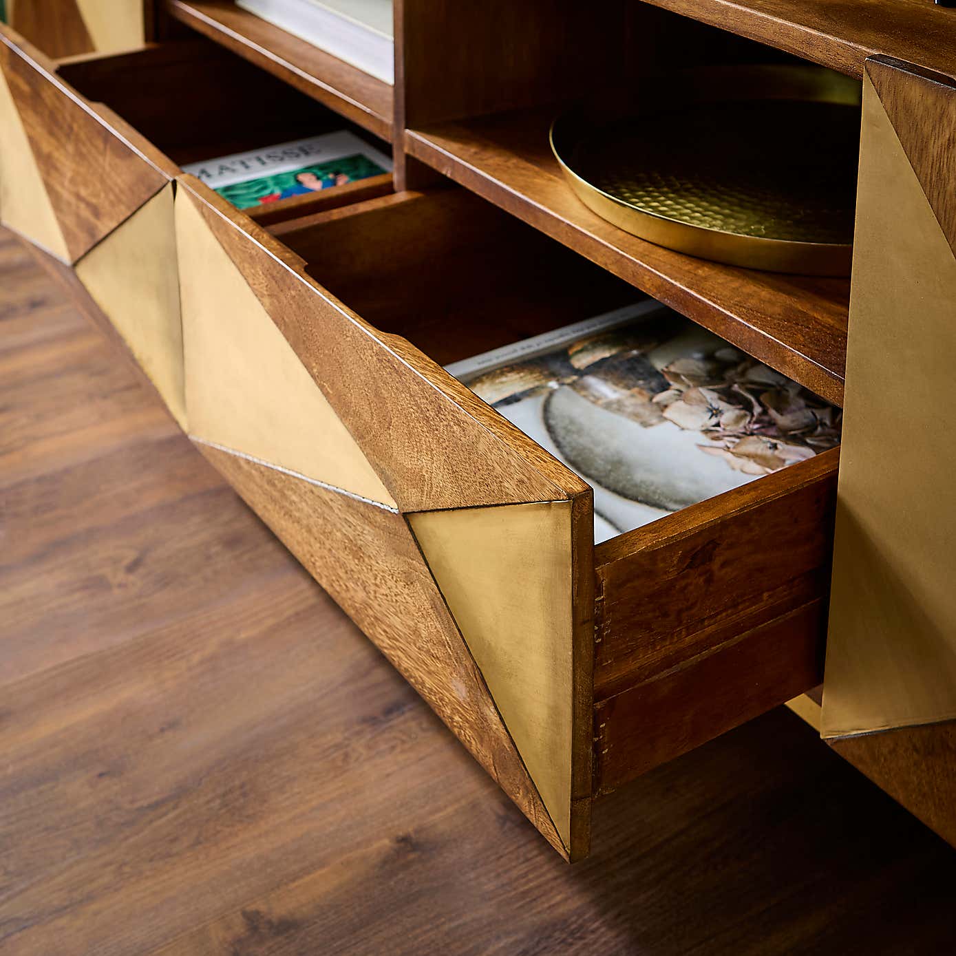 Zadie Extra Wide TV Unit for TVs up to 80", Mango Wood