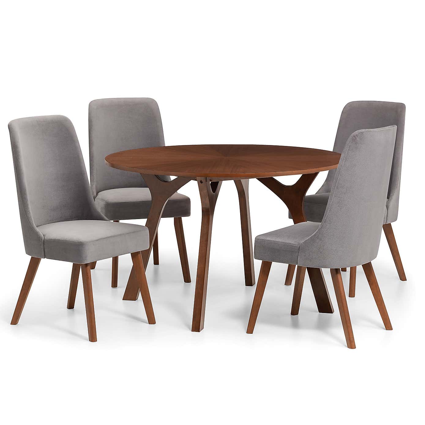 Huxley 4 Seater Round Dining Table, Walnut