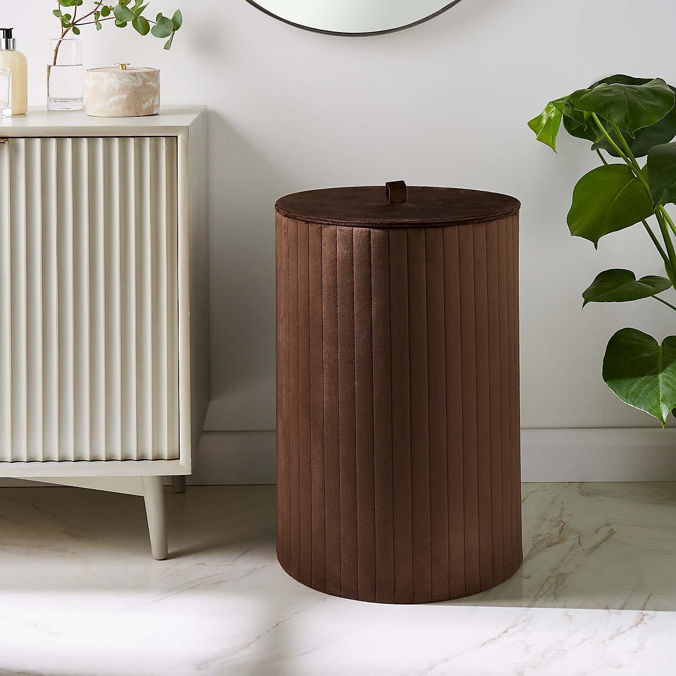 Modern Luxe Ribbed Laundry Basket