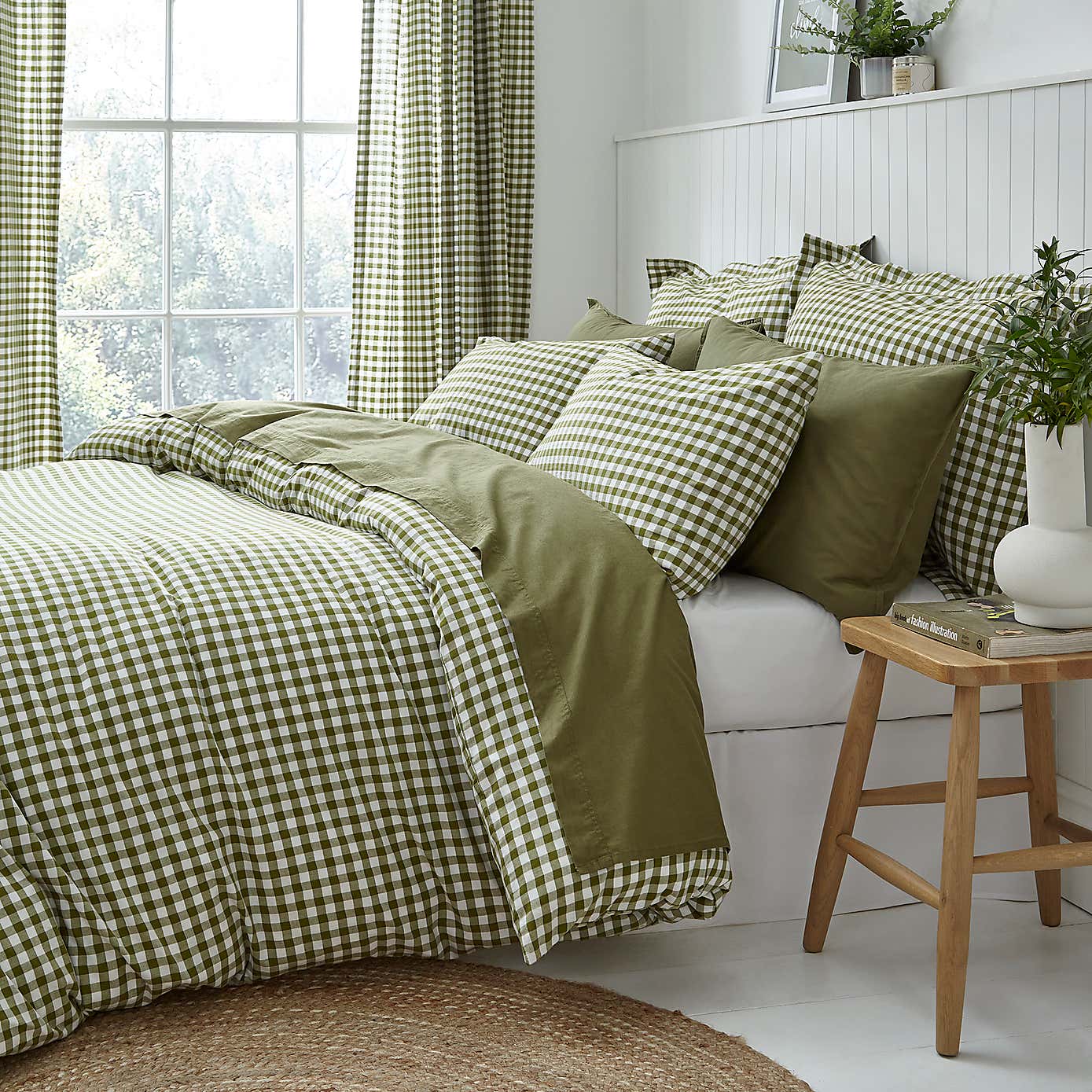 Portloe Gingham Woven Cotton Continental Pillowcase