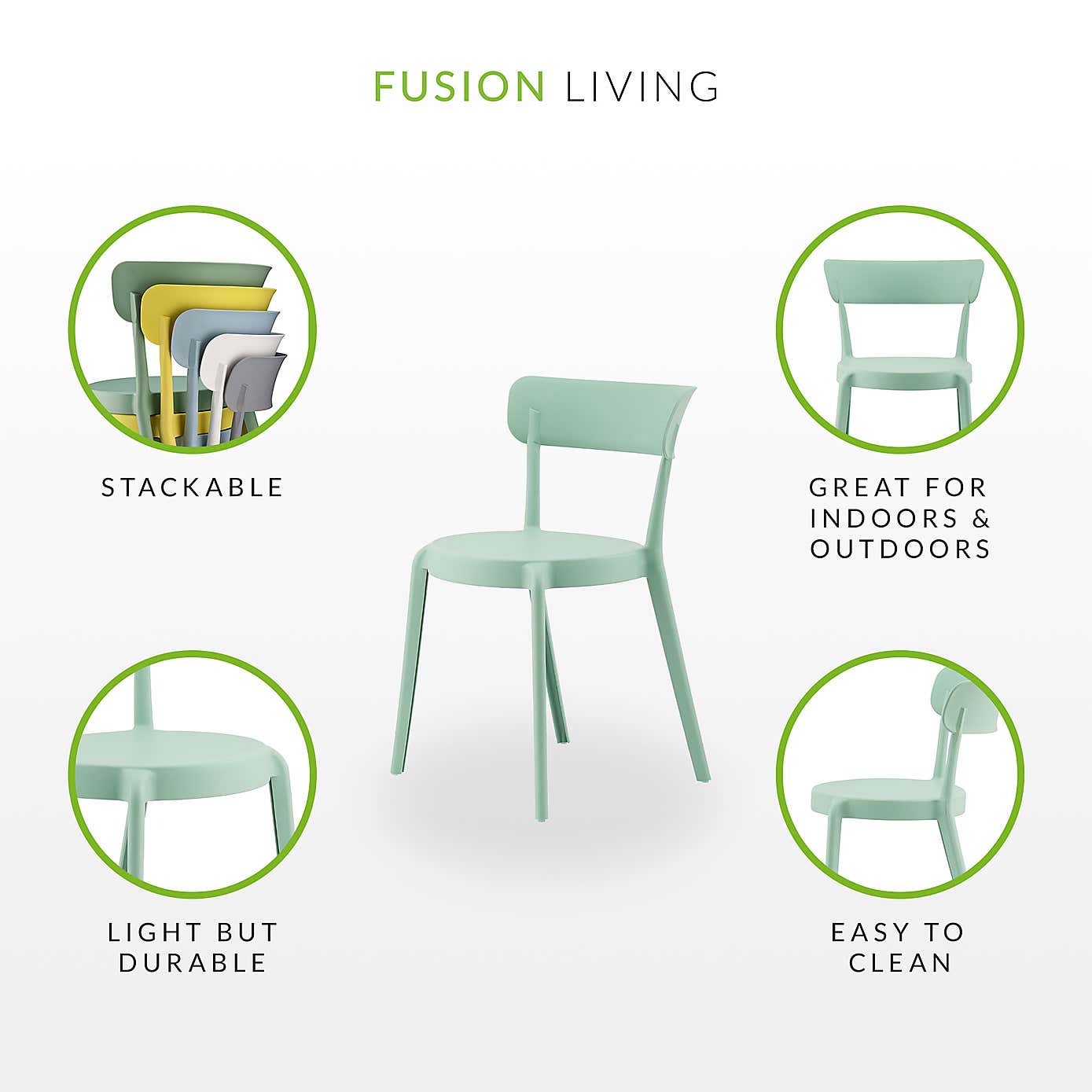 Fusion Living Plastic Bistro Dining Chair