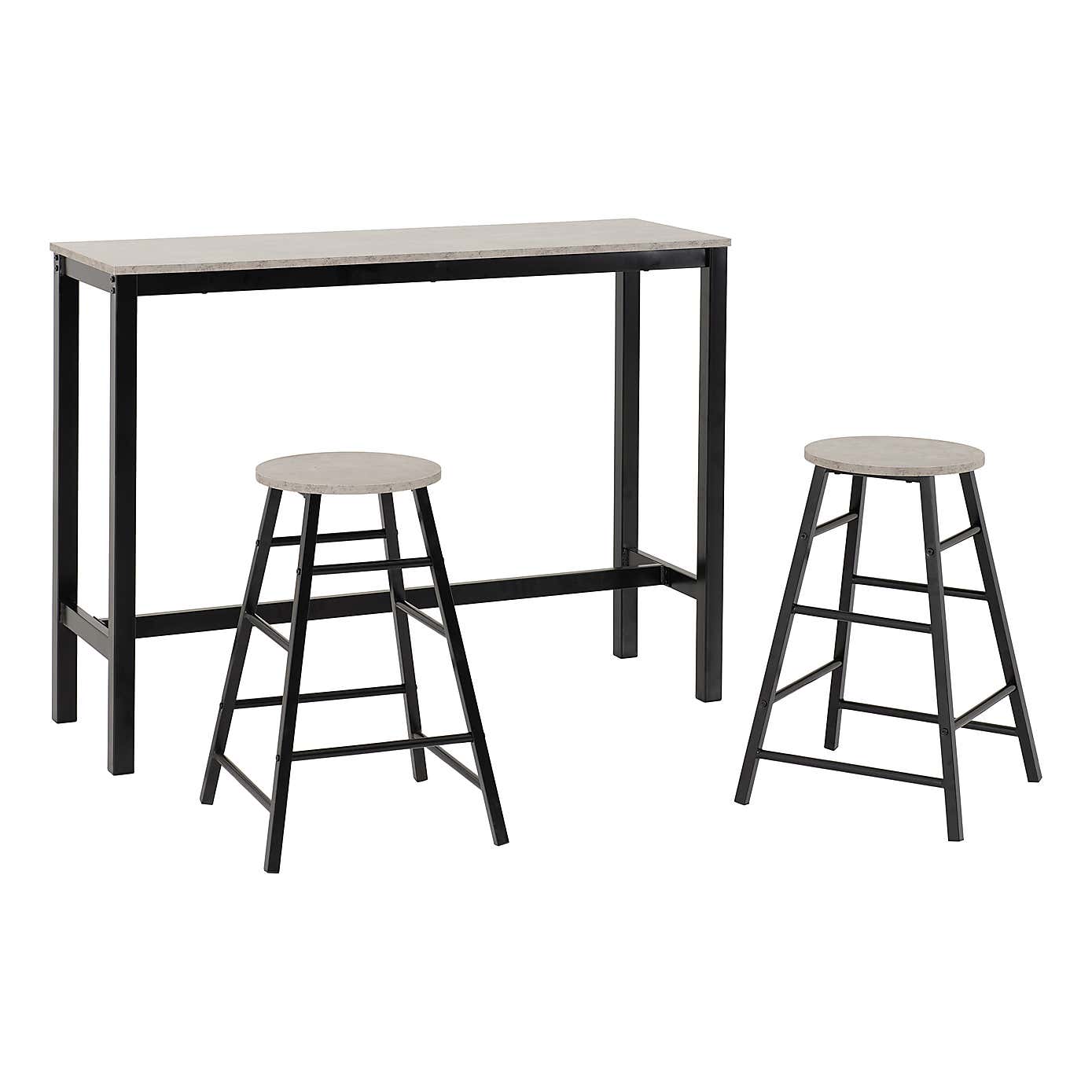 Athens Concrete Effect Breakfast Bar Set