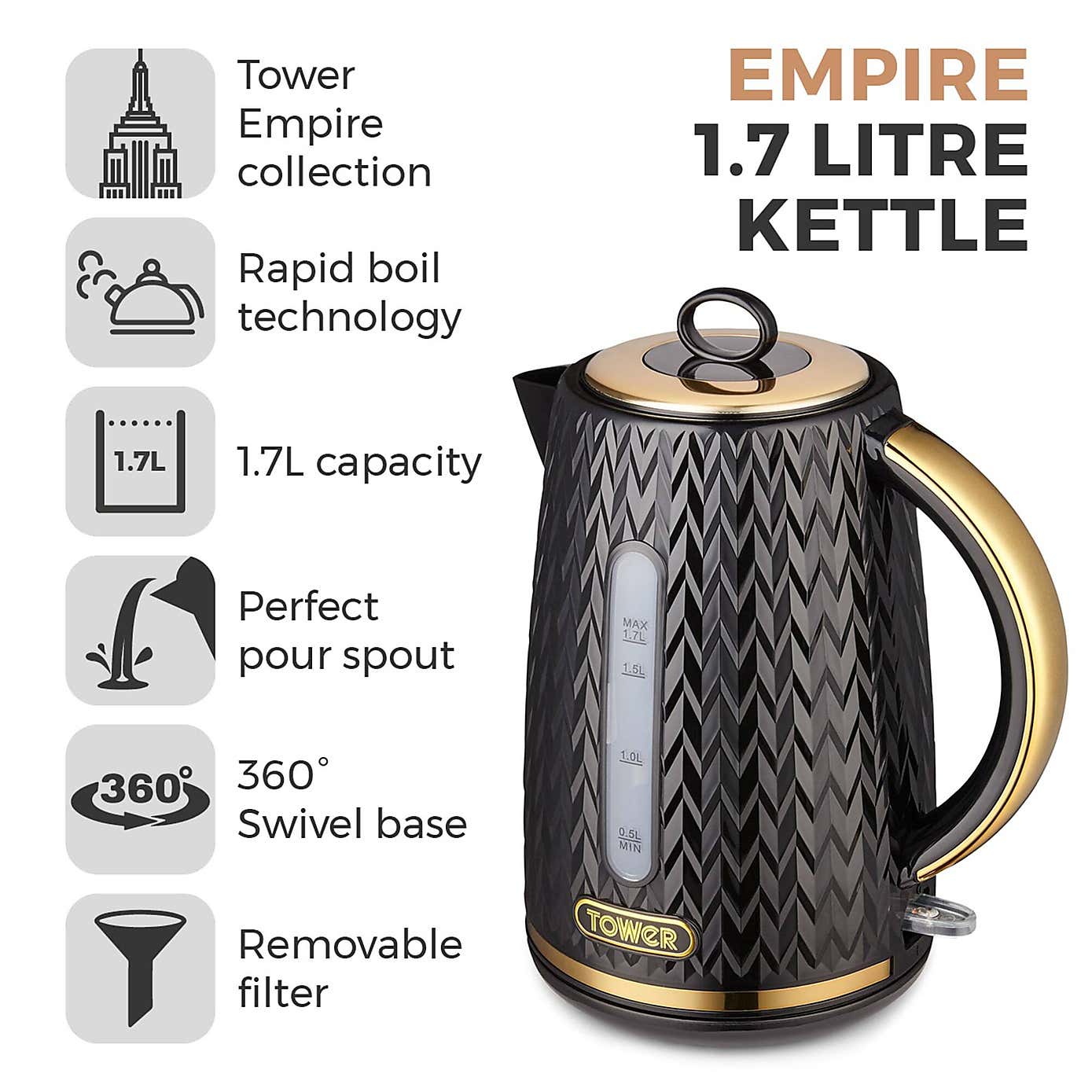TOWER Empire 1.7L Kettle
