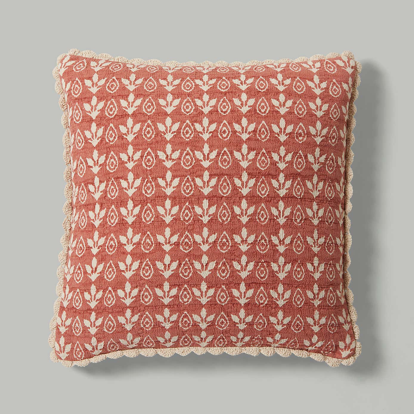 Matalasse Block Print Cotton Square Cushion Cover