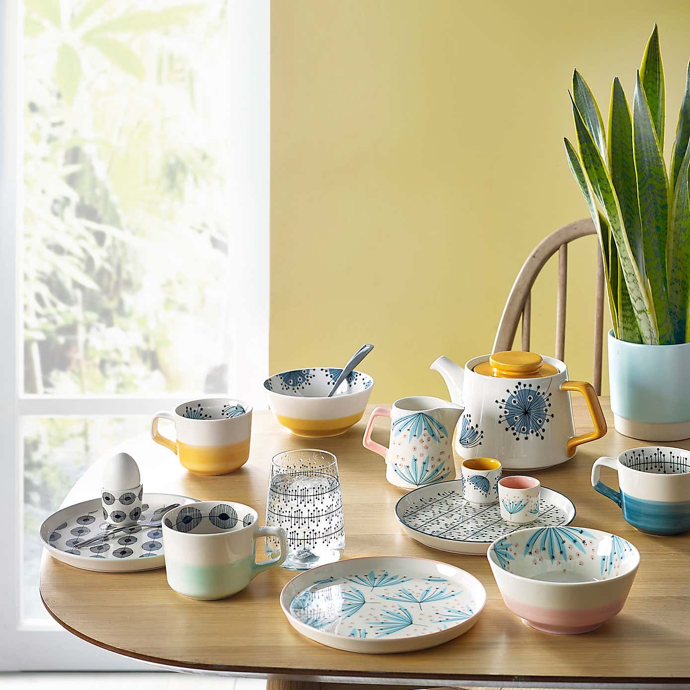 Set of 2 MissPrint Dandelion Mugs