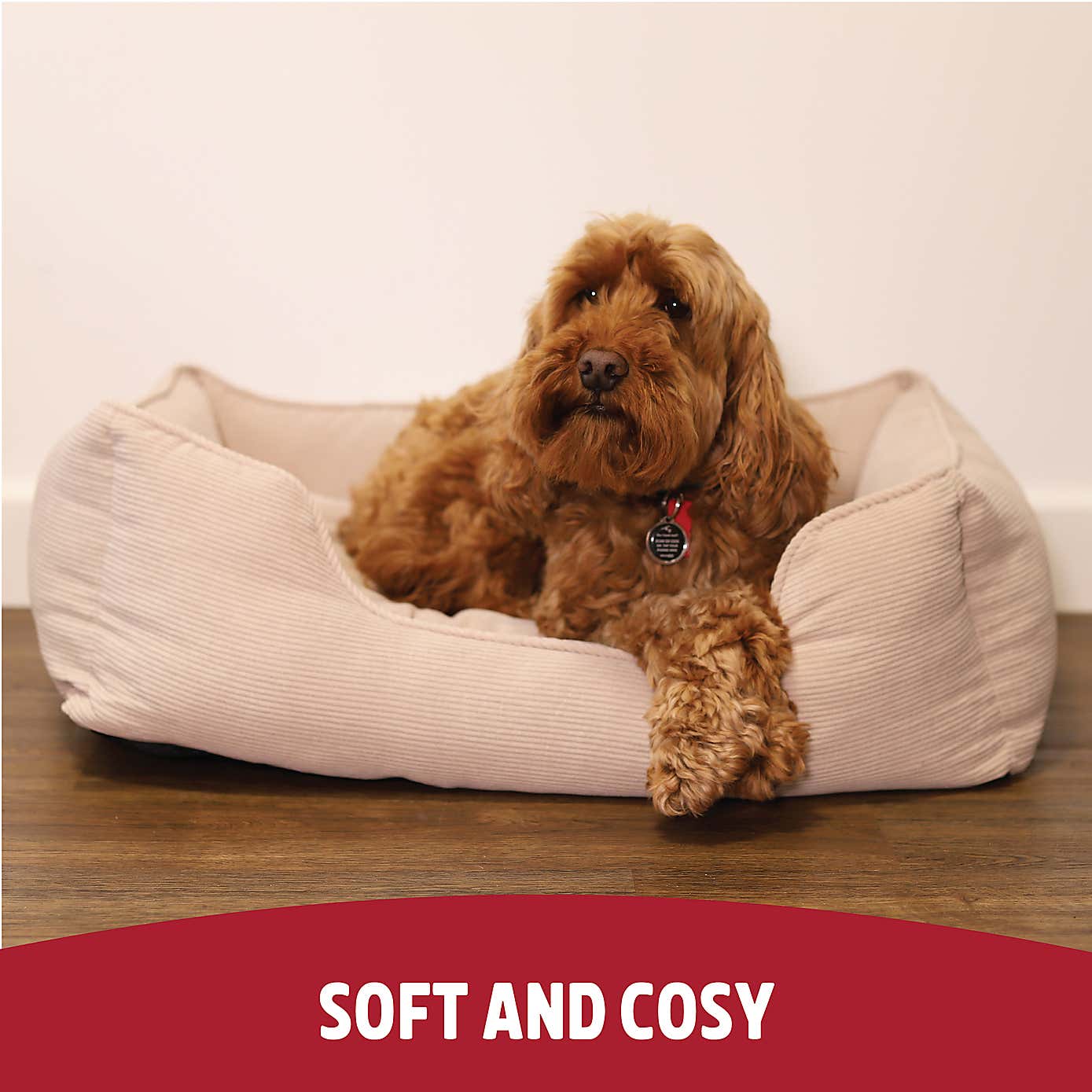 Rosewood Cord Square Pet Bed