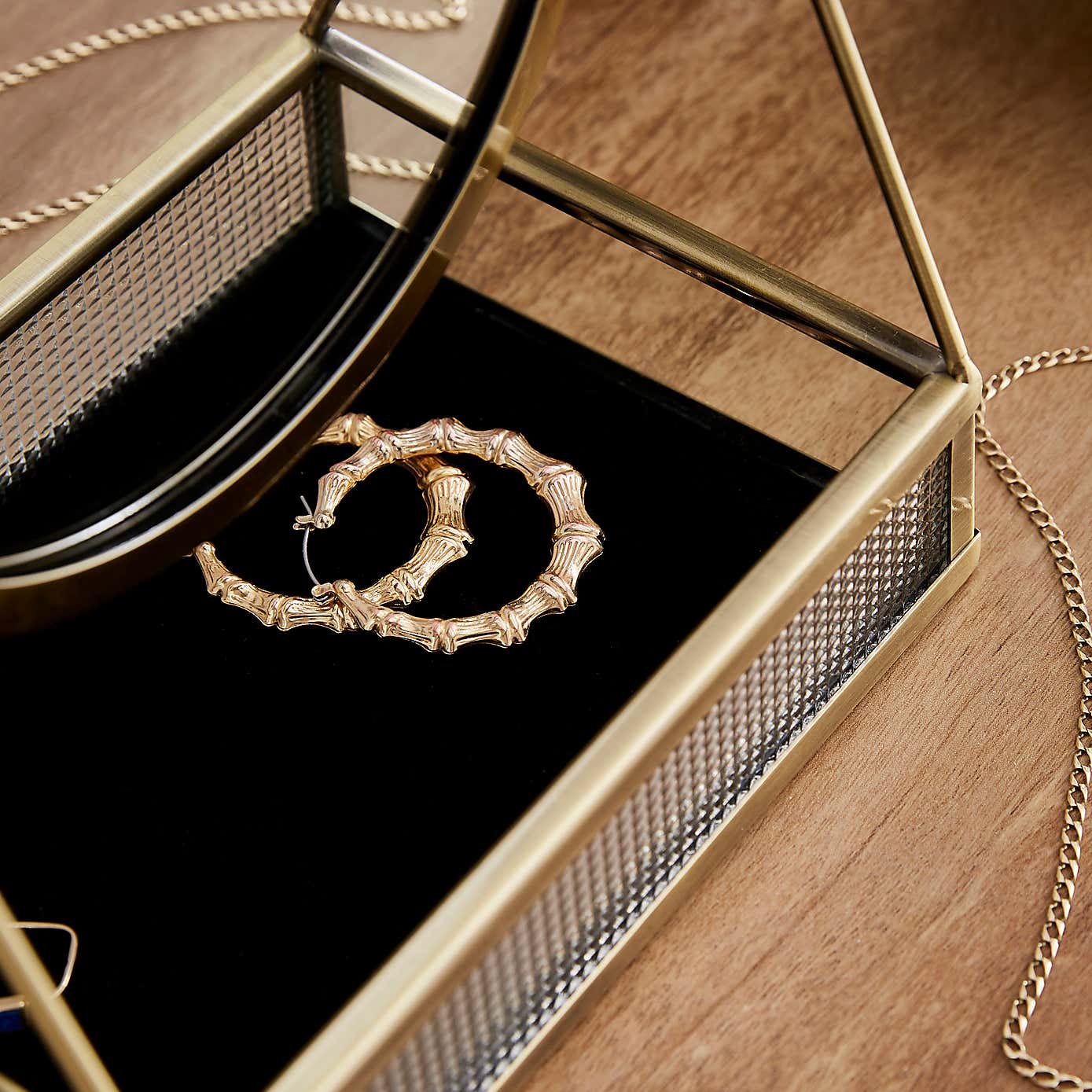 Industrial Gold Oval Dressing Table Mirror