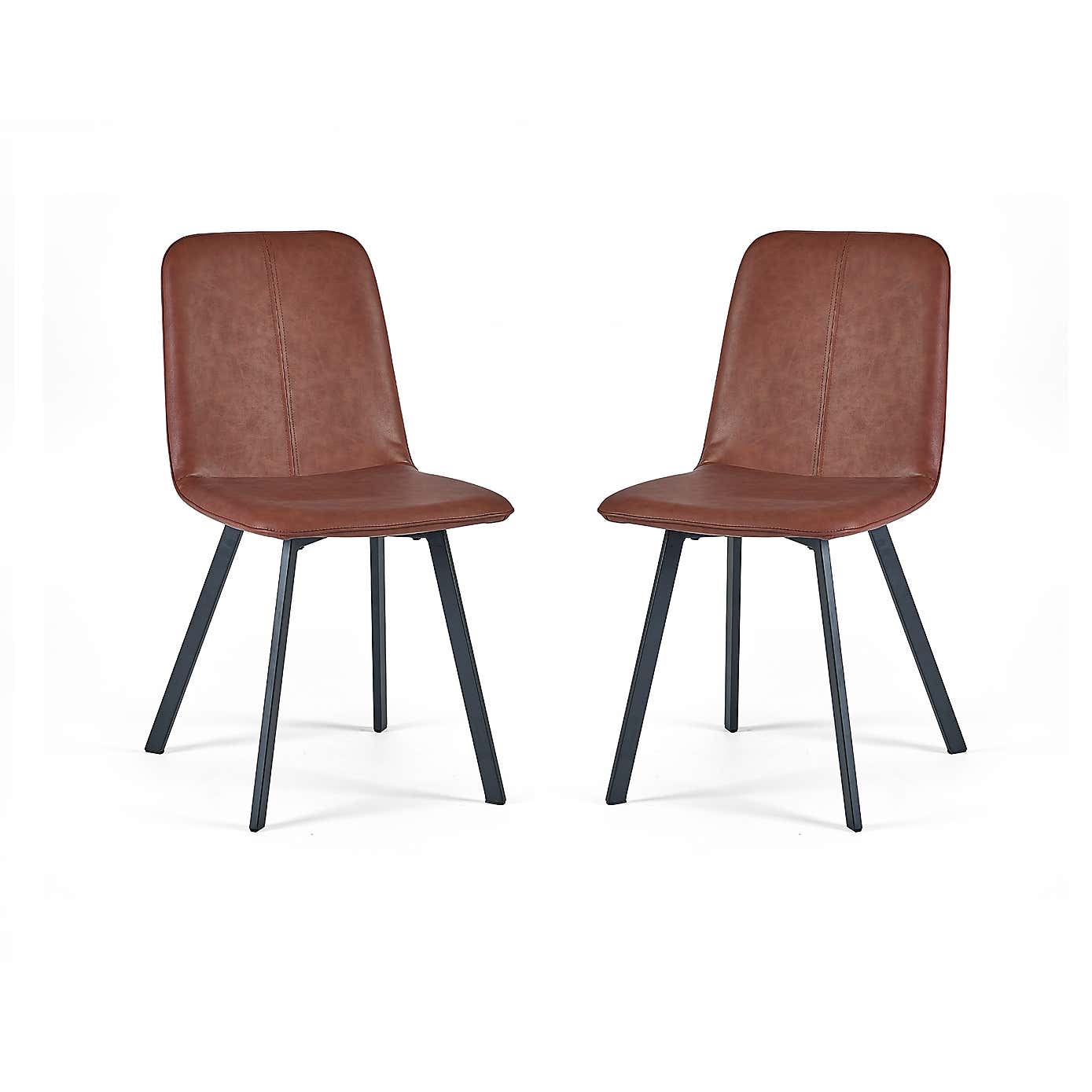 Goya Set Of 2 Dining Chairs, Faux Leather