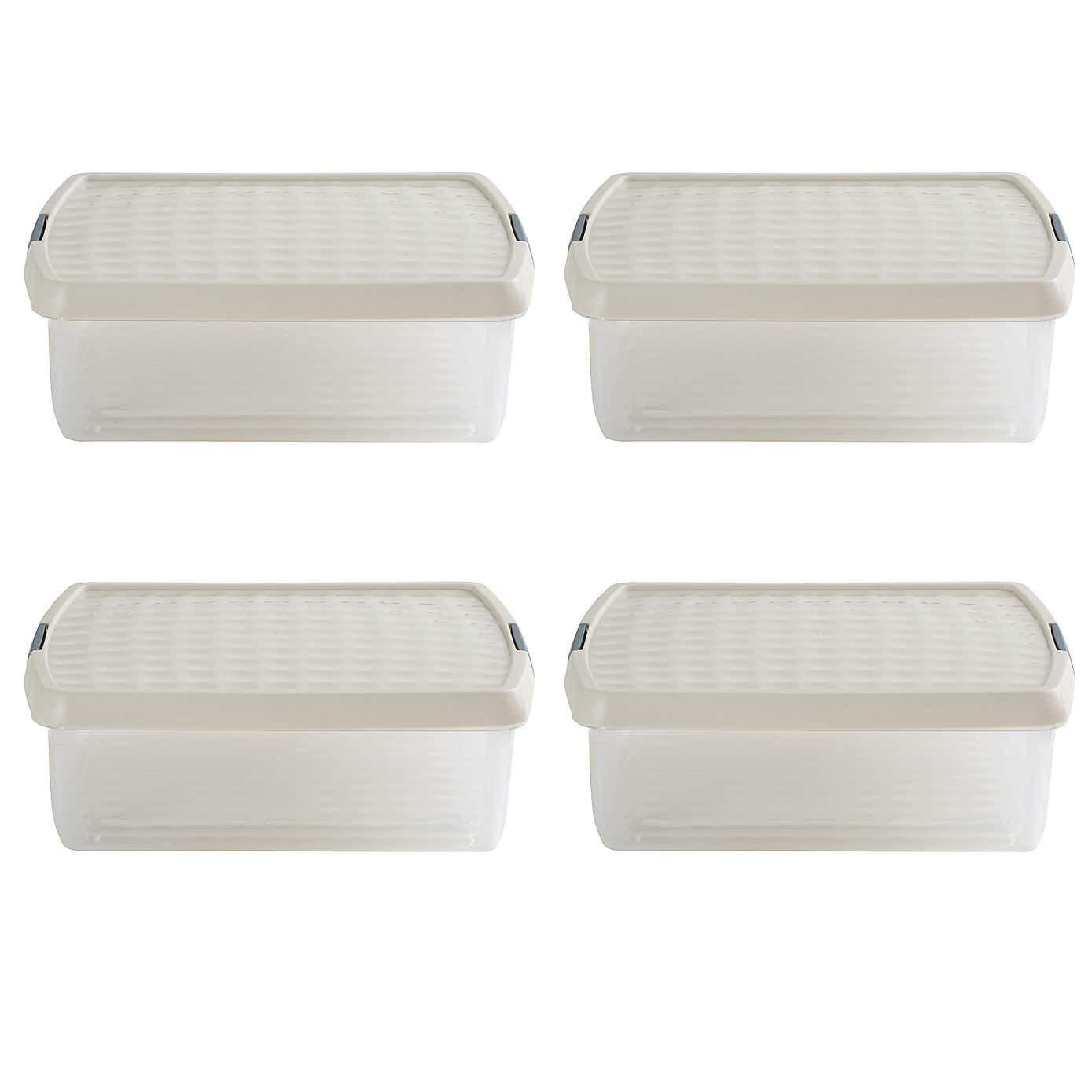 Wham Clip Pack of 4 Square Storage Boxes With Lids