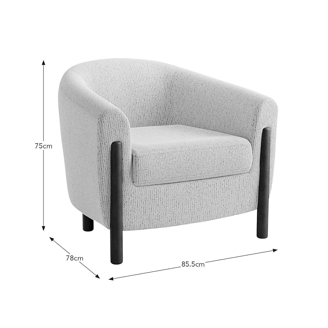 Polly Boucle Fleck Wooden Arm Tub Chair