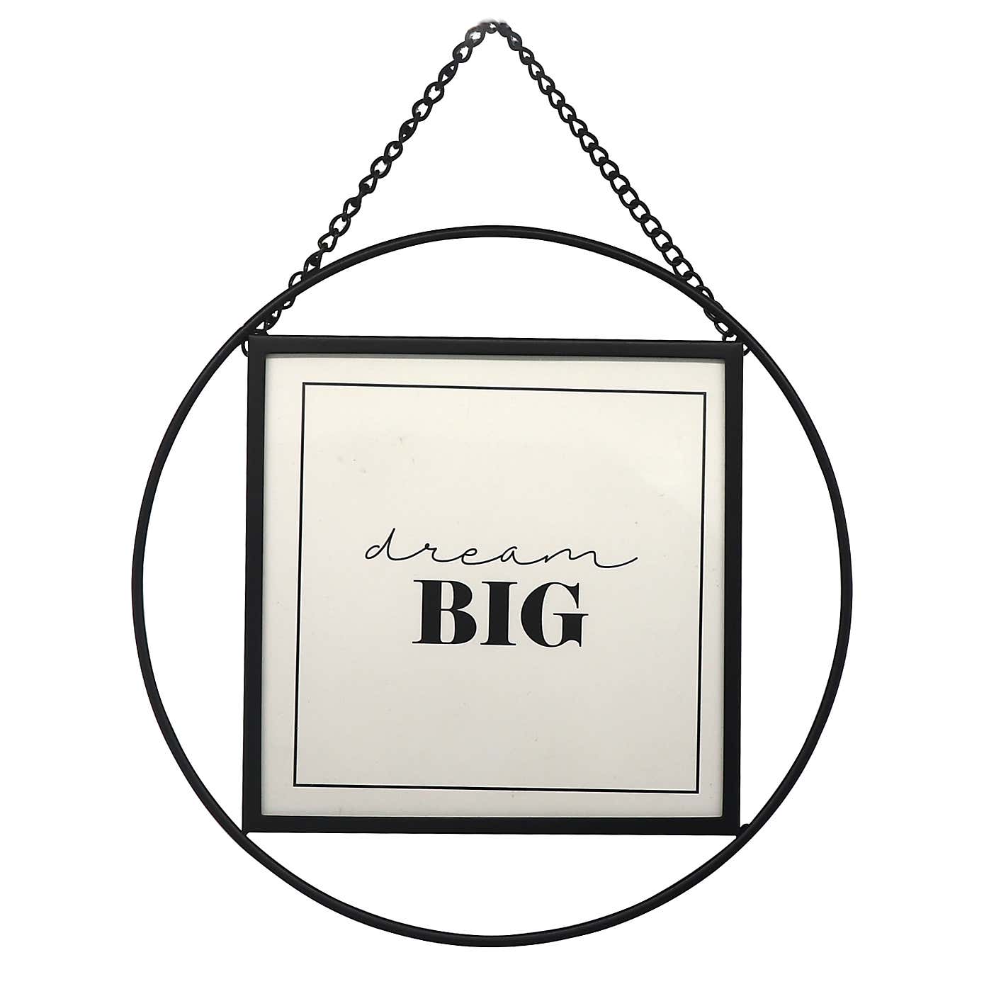 Black Round Hanging Chain Photo Frame