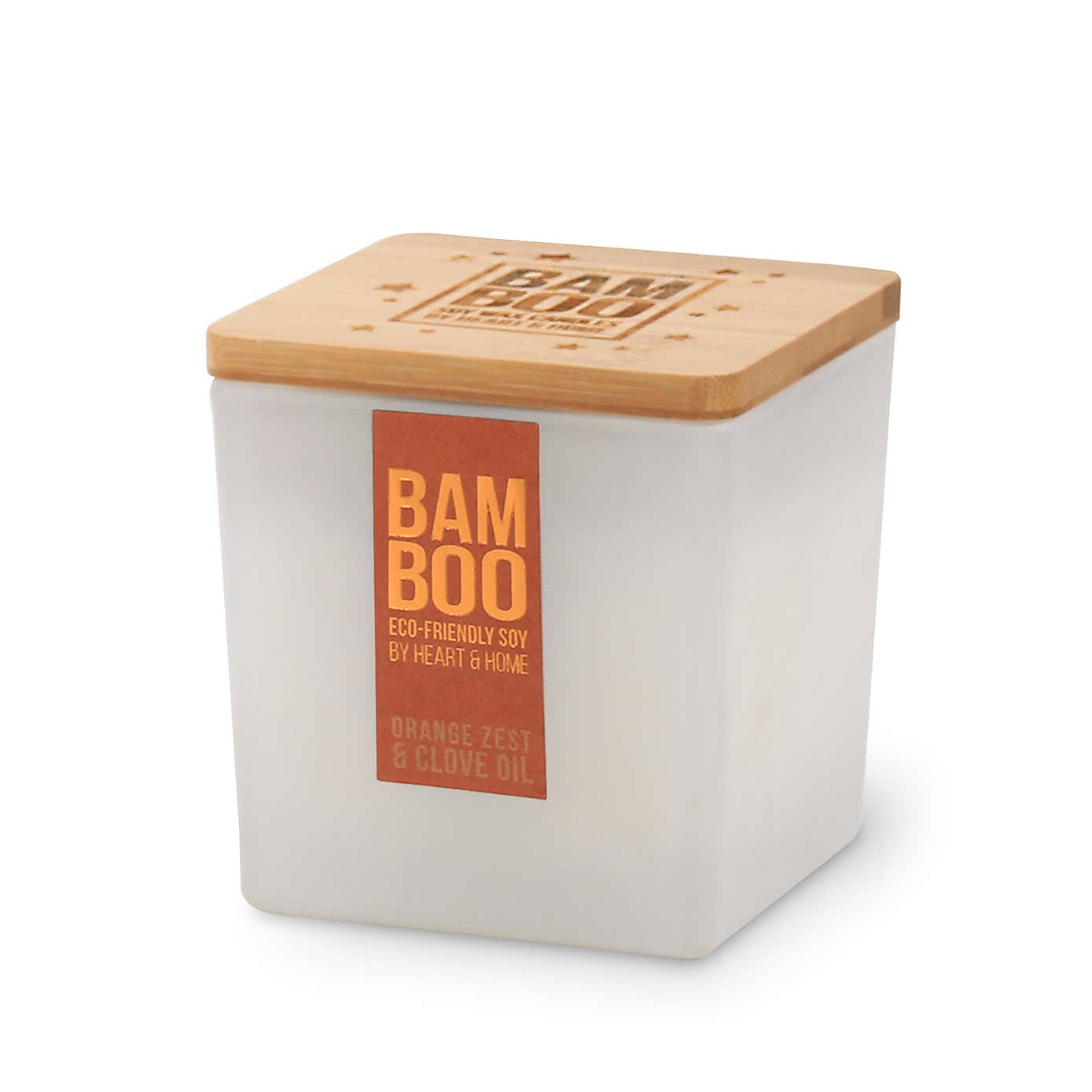 Heart and Home Bamboo Large Orange Zest & Clove Oil Jar Candle