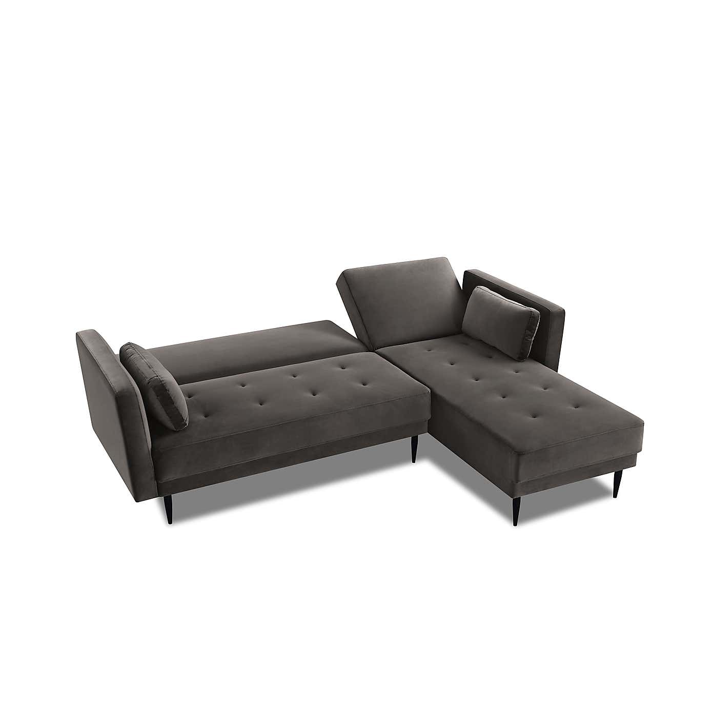 Selma Velvet Corner Double Sofa Bed