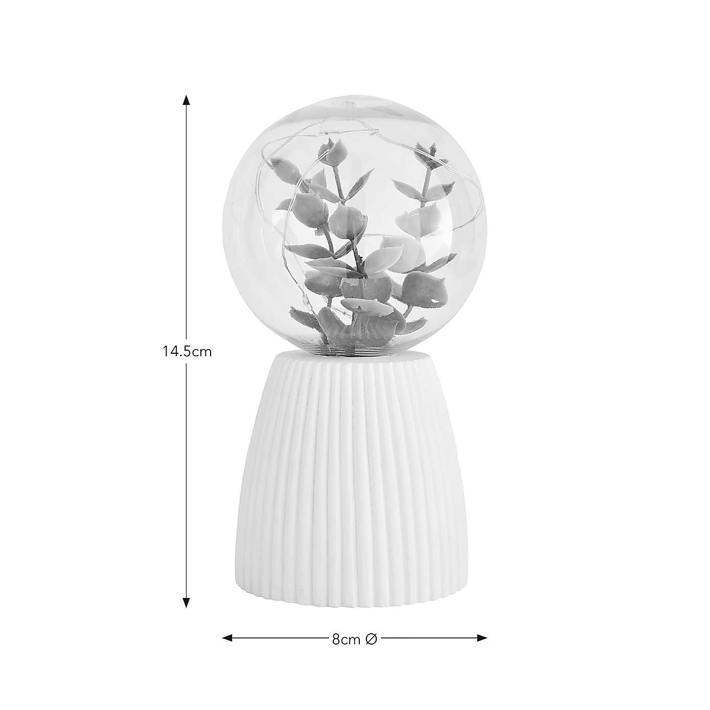 Faux Terrarium Ribbed Battery Lamp