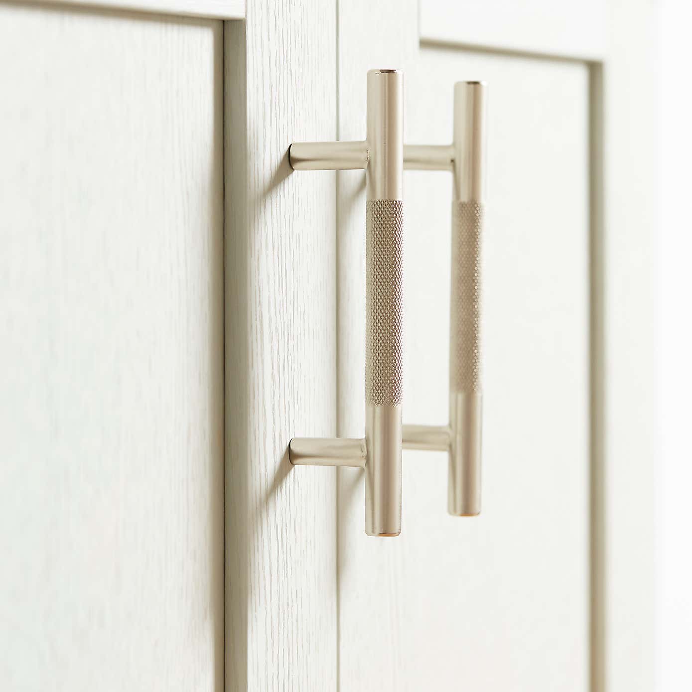 Set of 2 Knurled T-Bar Door Handles