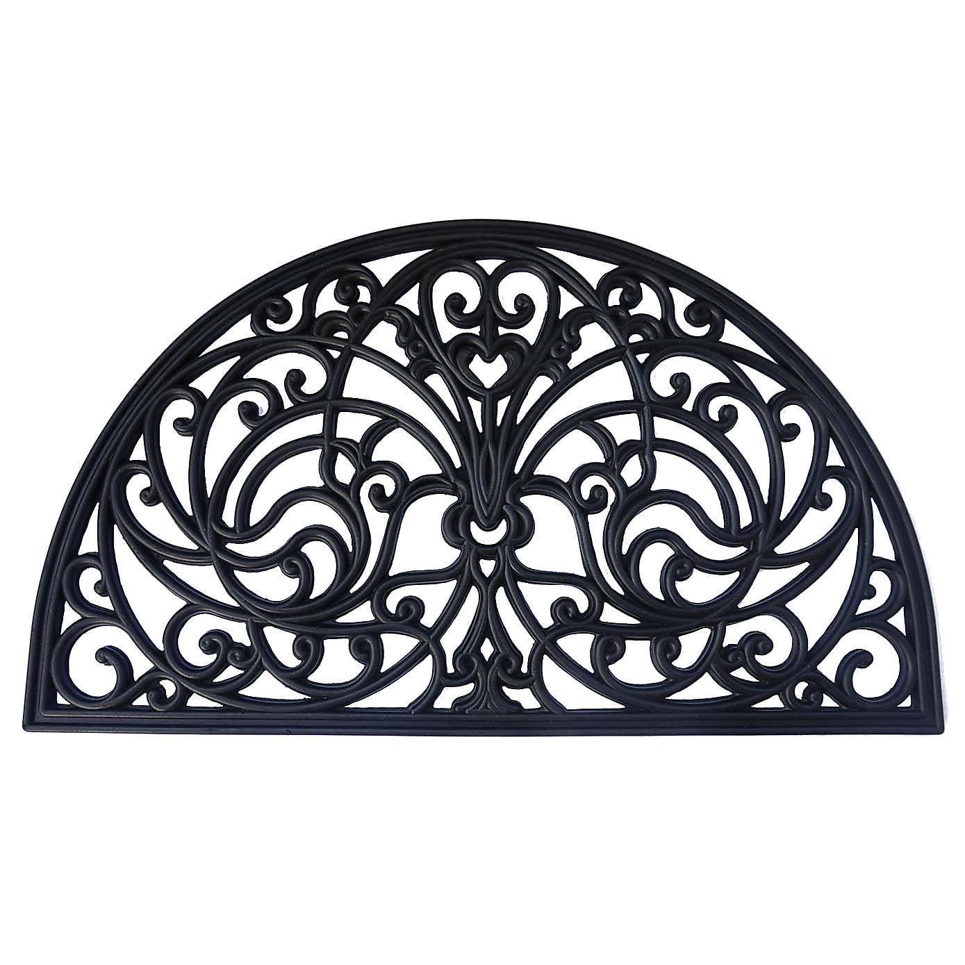 Scroll Half Moon Rubber Doormat