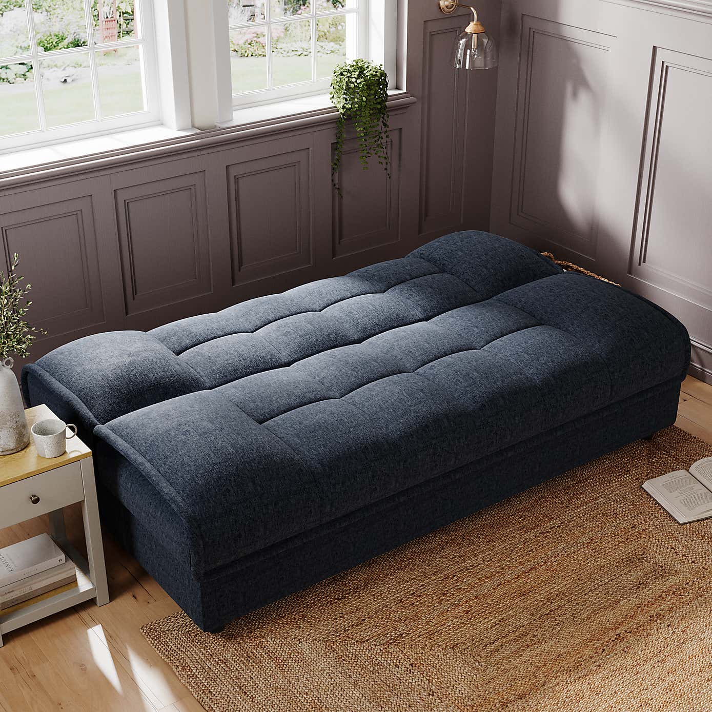 Emery Squish Soft Chenille Clic Clac Storage Sofa Bed