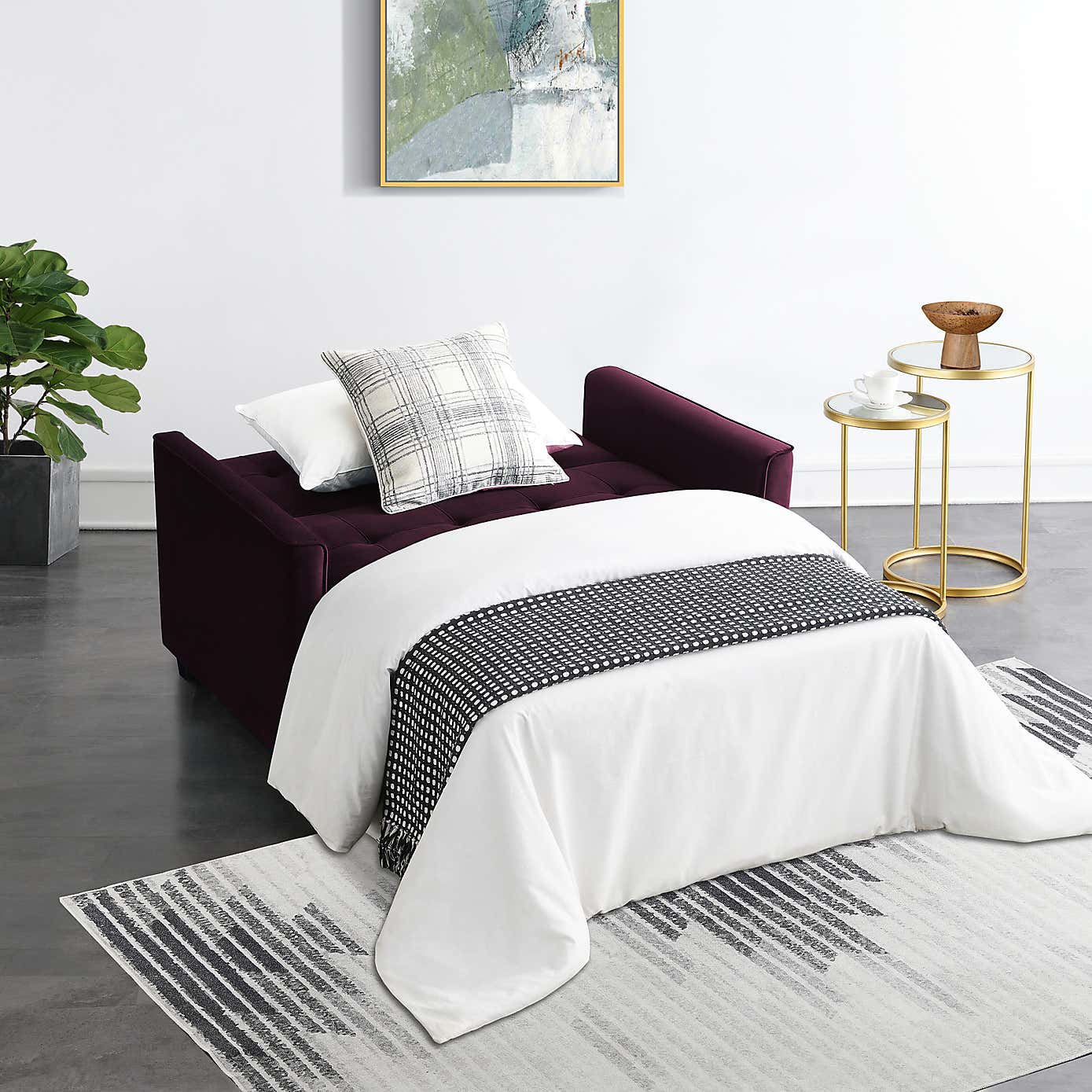 Summer Velvet 2 Seater Sofa Bed