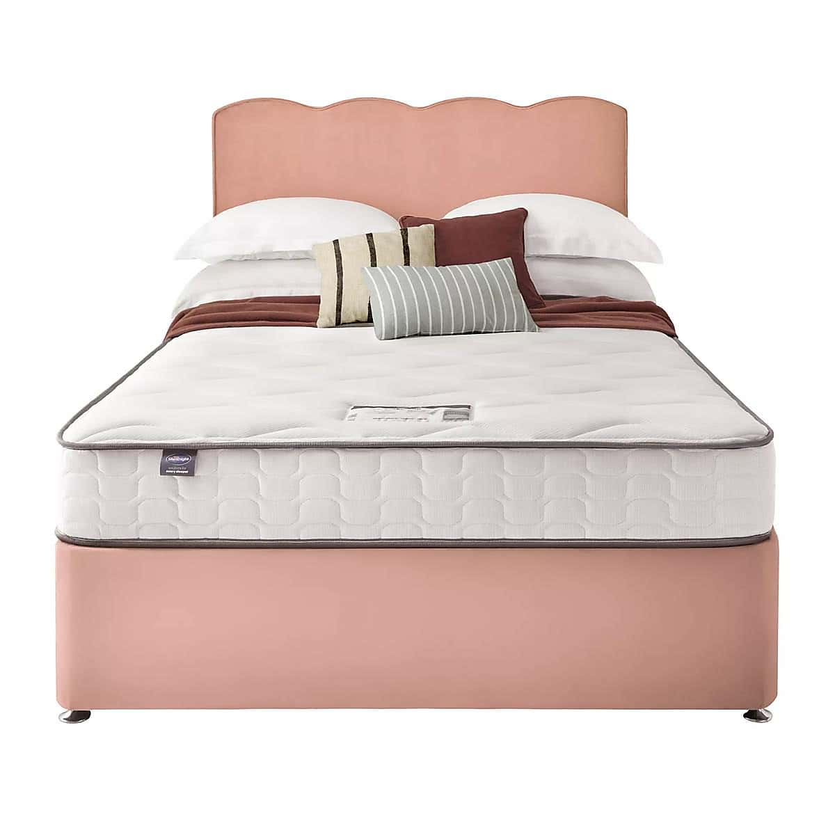 Silentnight 2 Drawer Divan Bed With Velvet Wave Headboard