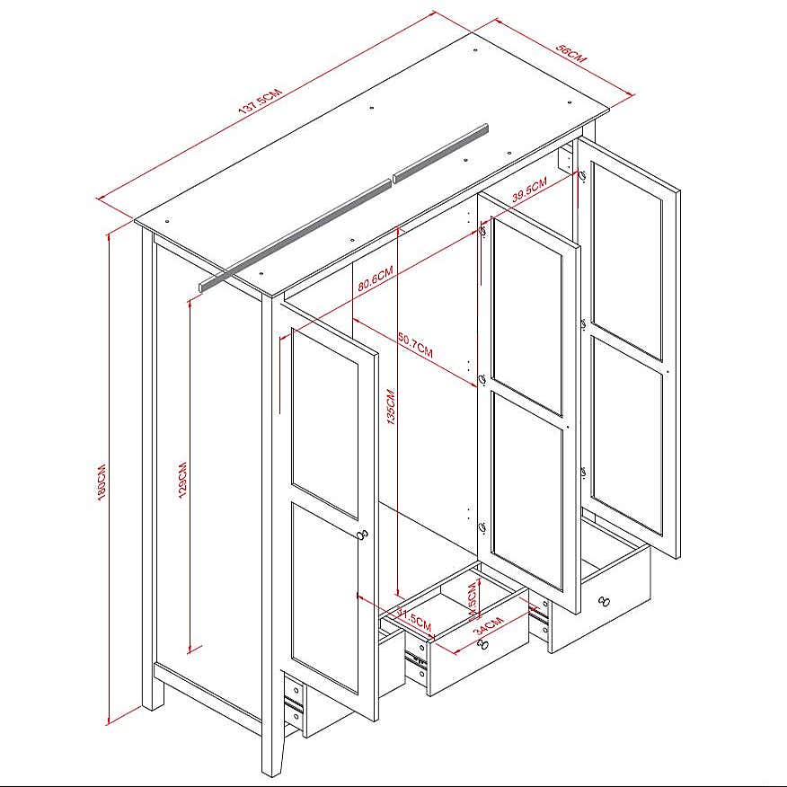 Lynton Triple Wardrobe