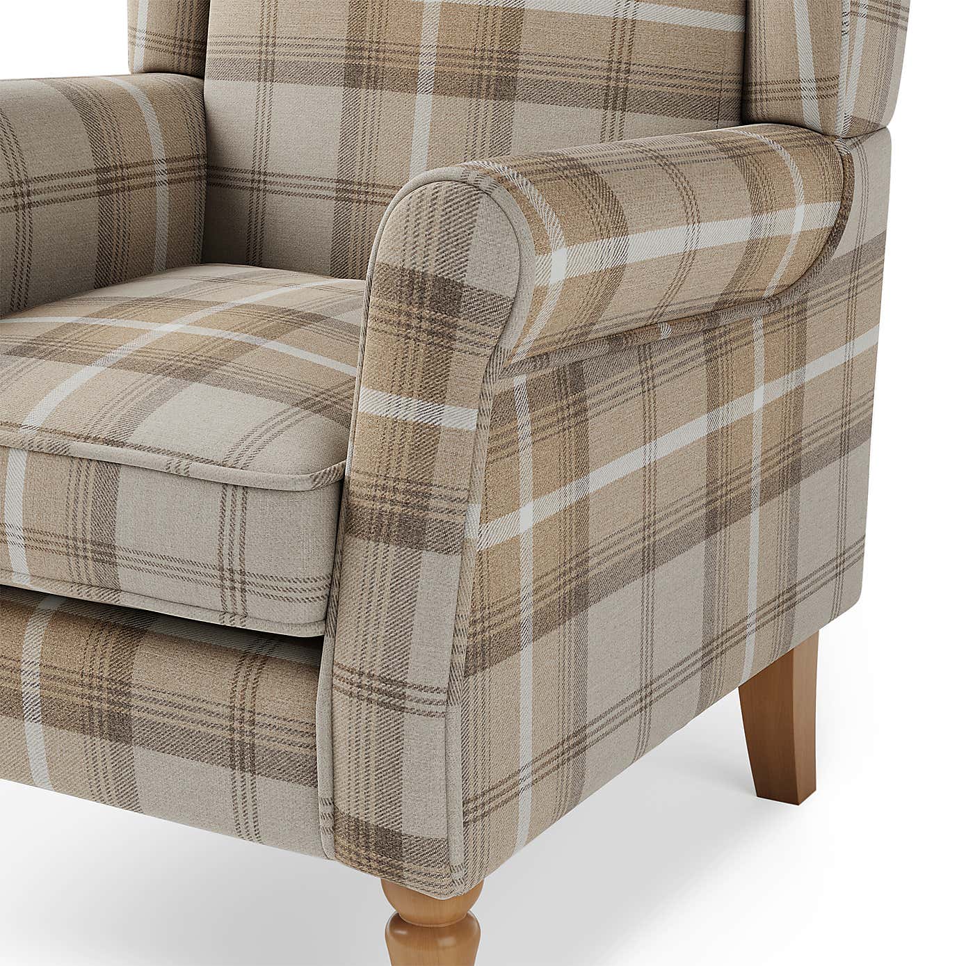 Oswald Check Wingback Armchair
