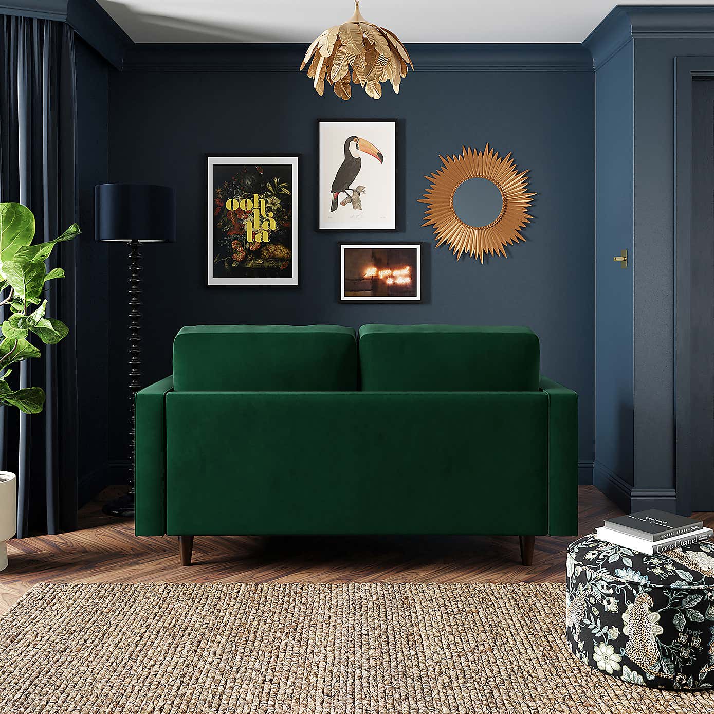 Zoe Velvet 2 Seater Sofa