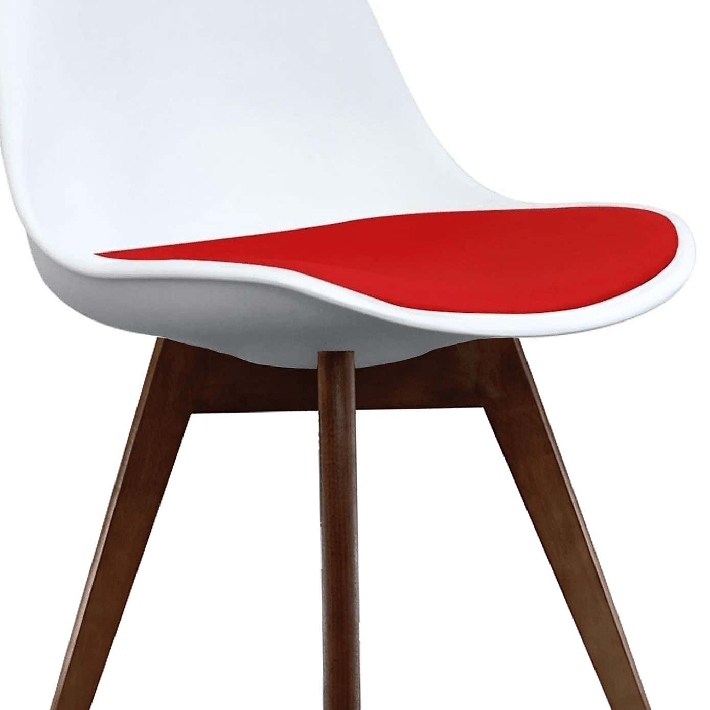 Fusion Living Soho White Plastic Dining Chair with Squared Legs