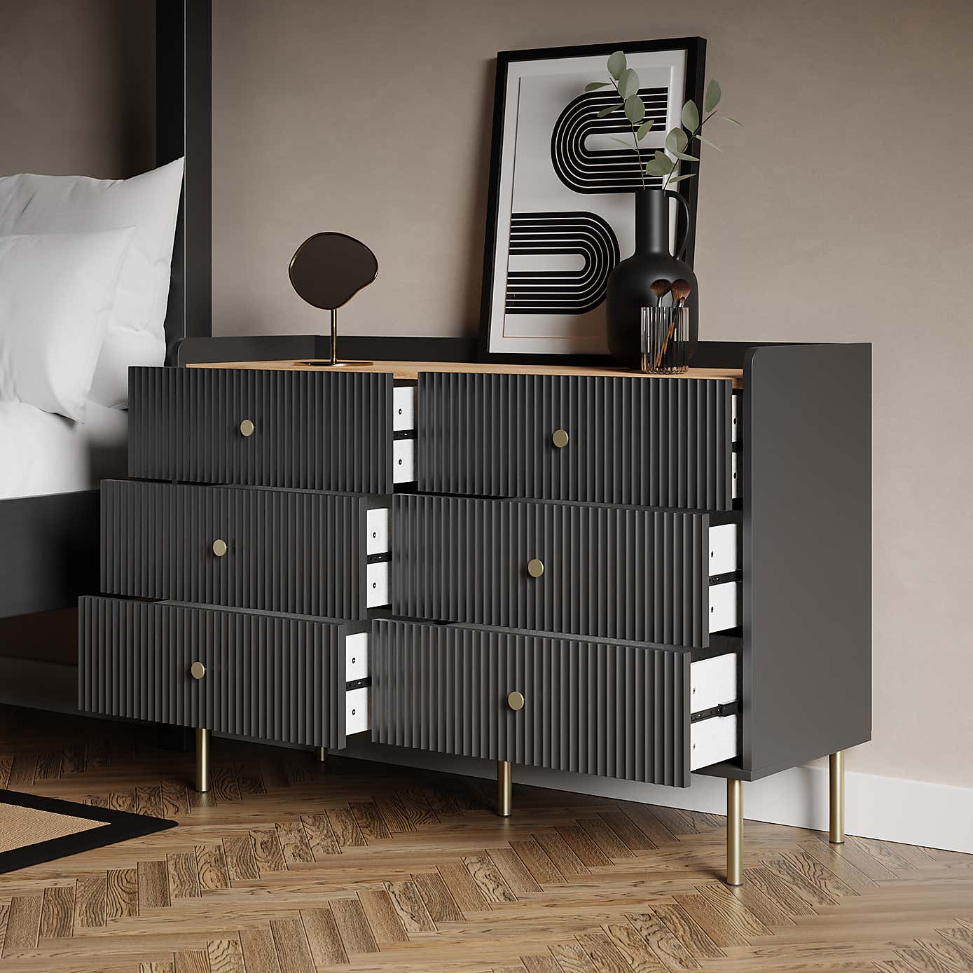 Georgi Wide 6 Drawer Chest