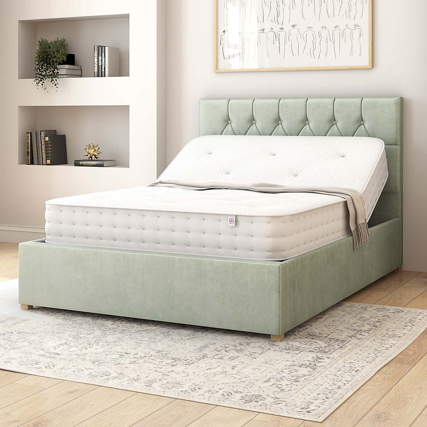 Olivier Plush Velvet Adjustable Bed