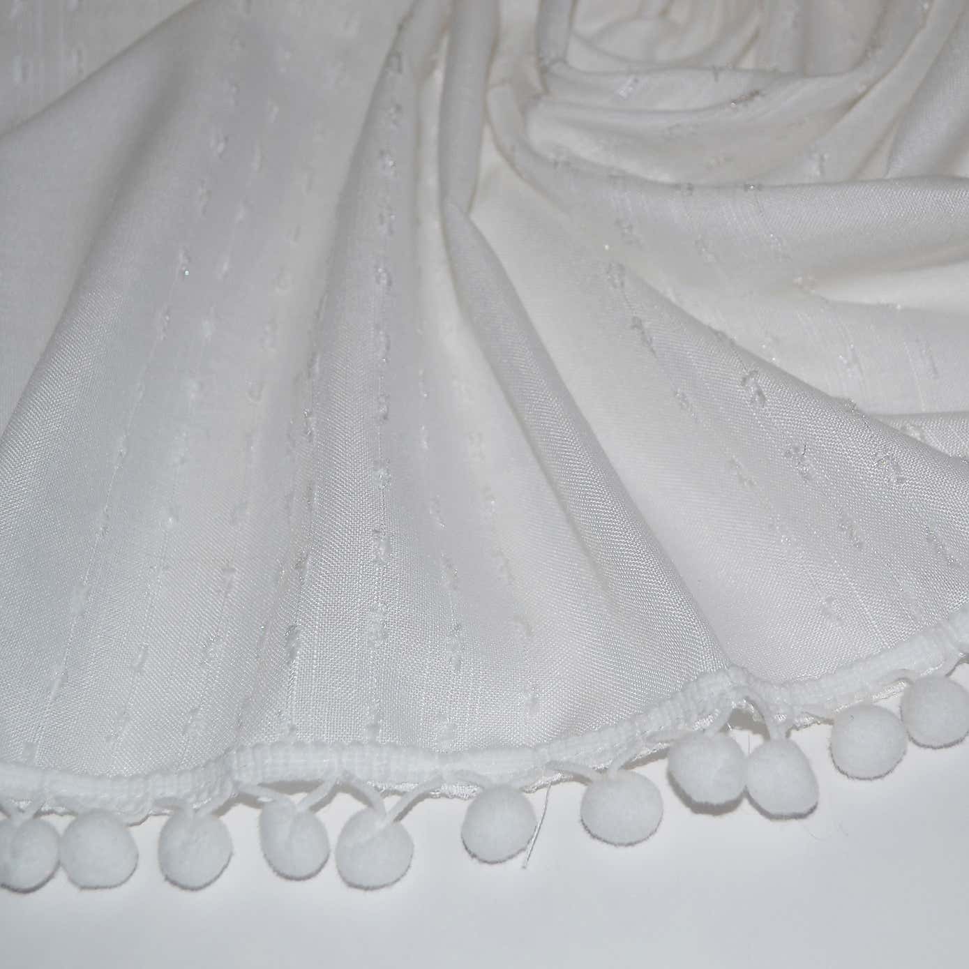 Pom Pom White Voile