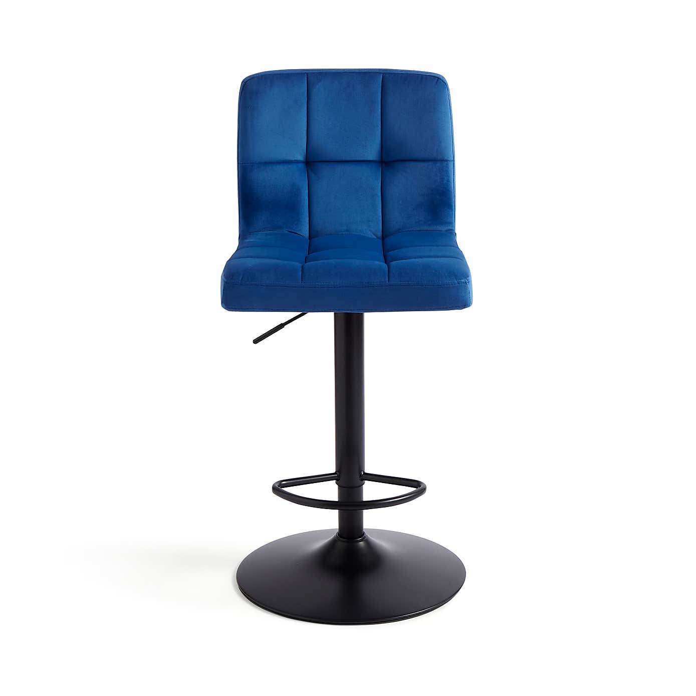 Jasmine Adjustable Height Swivel Bar Stool, Powder Coated Base