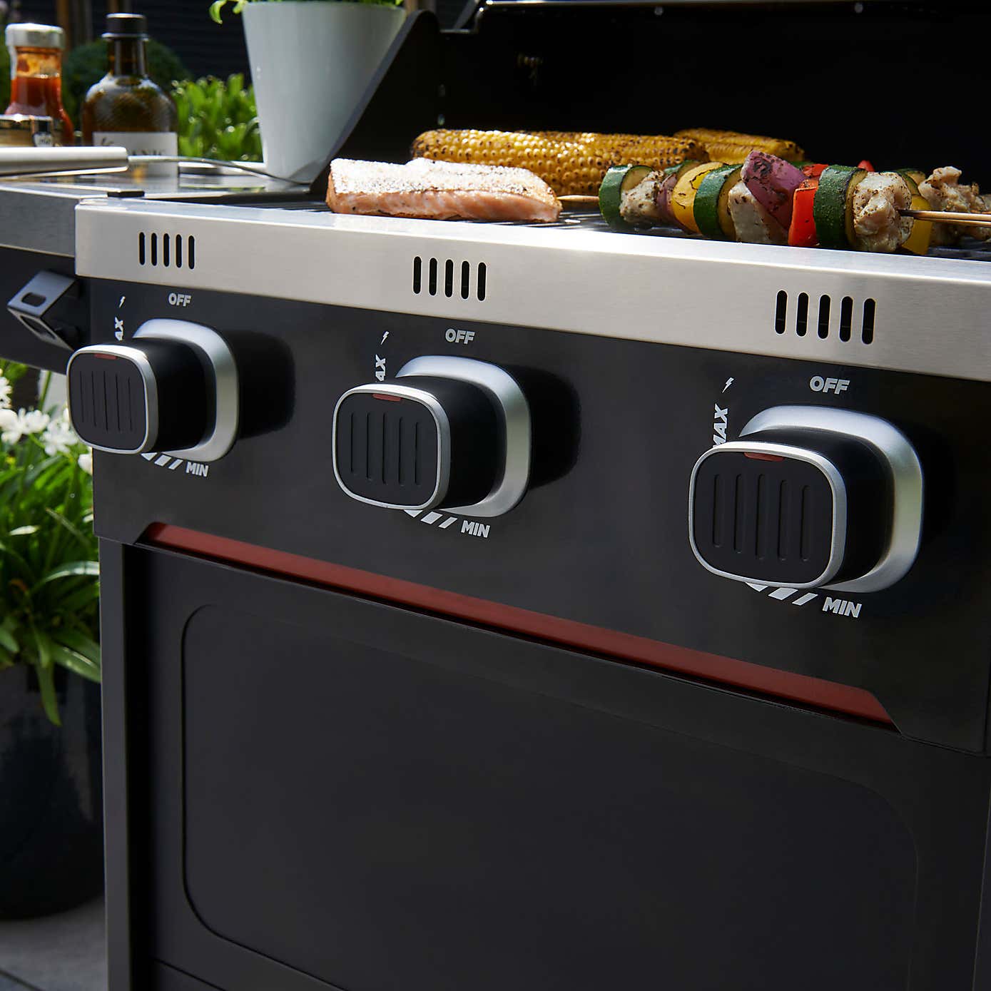 Norfolk Grills Atlas 300 Gas BBQ, 3 Burner with Side Burner & Cabinet