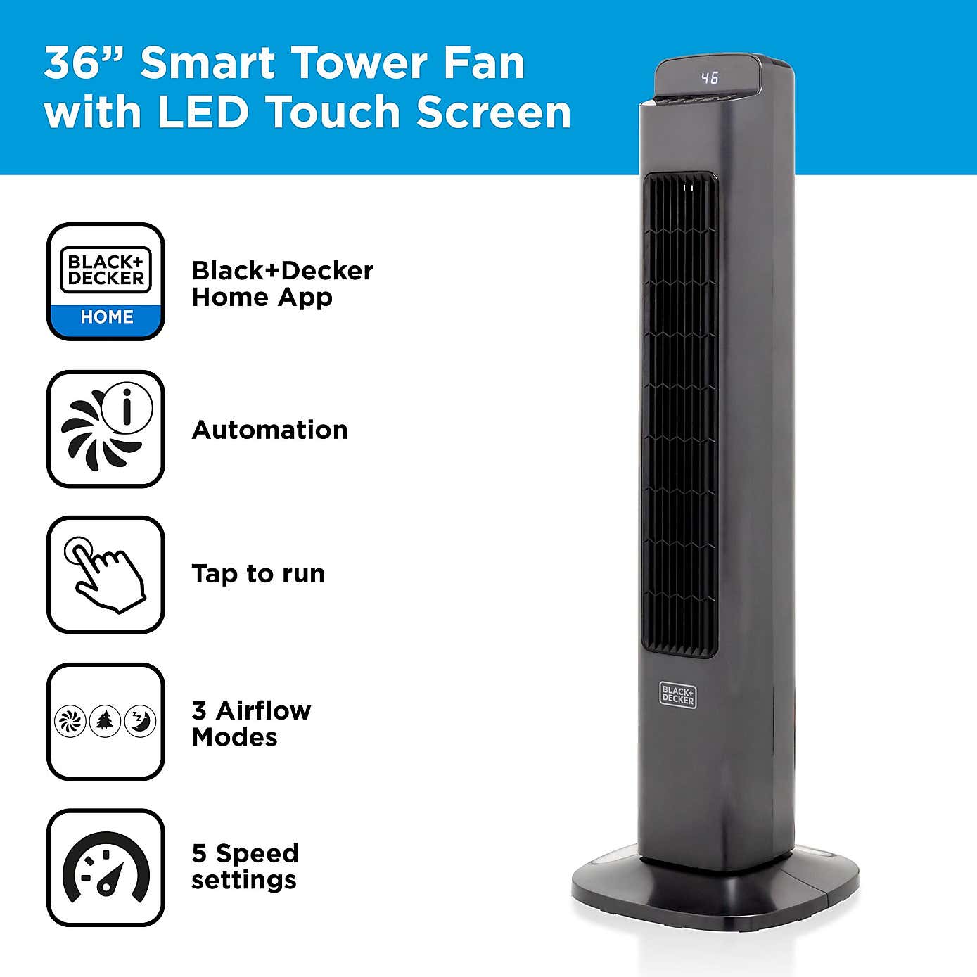 Black And Decker 36" Smart Tower Fan