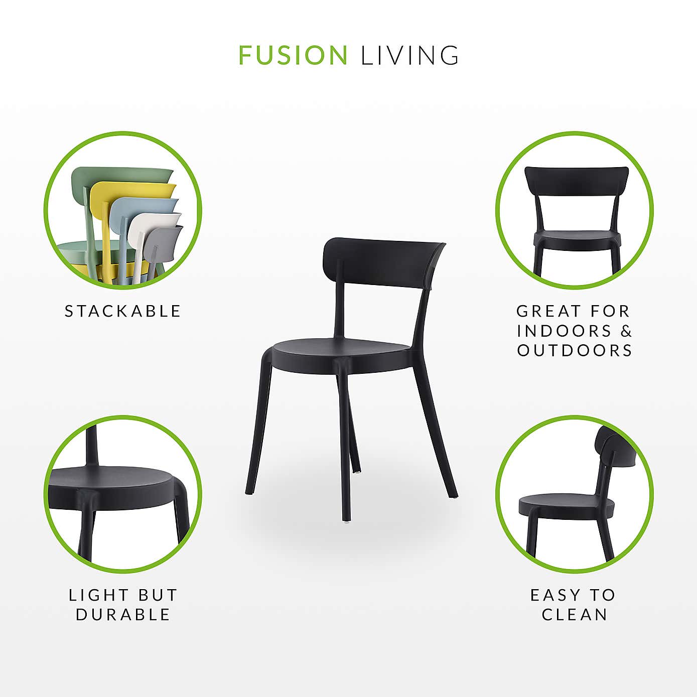 Fusion Living Plastic Bistro Dining Chair