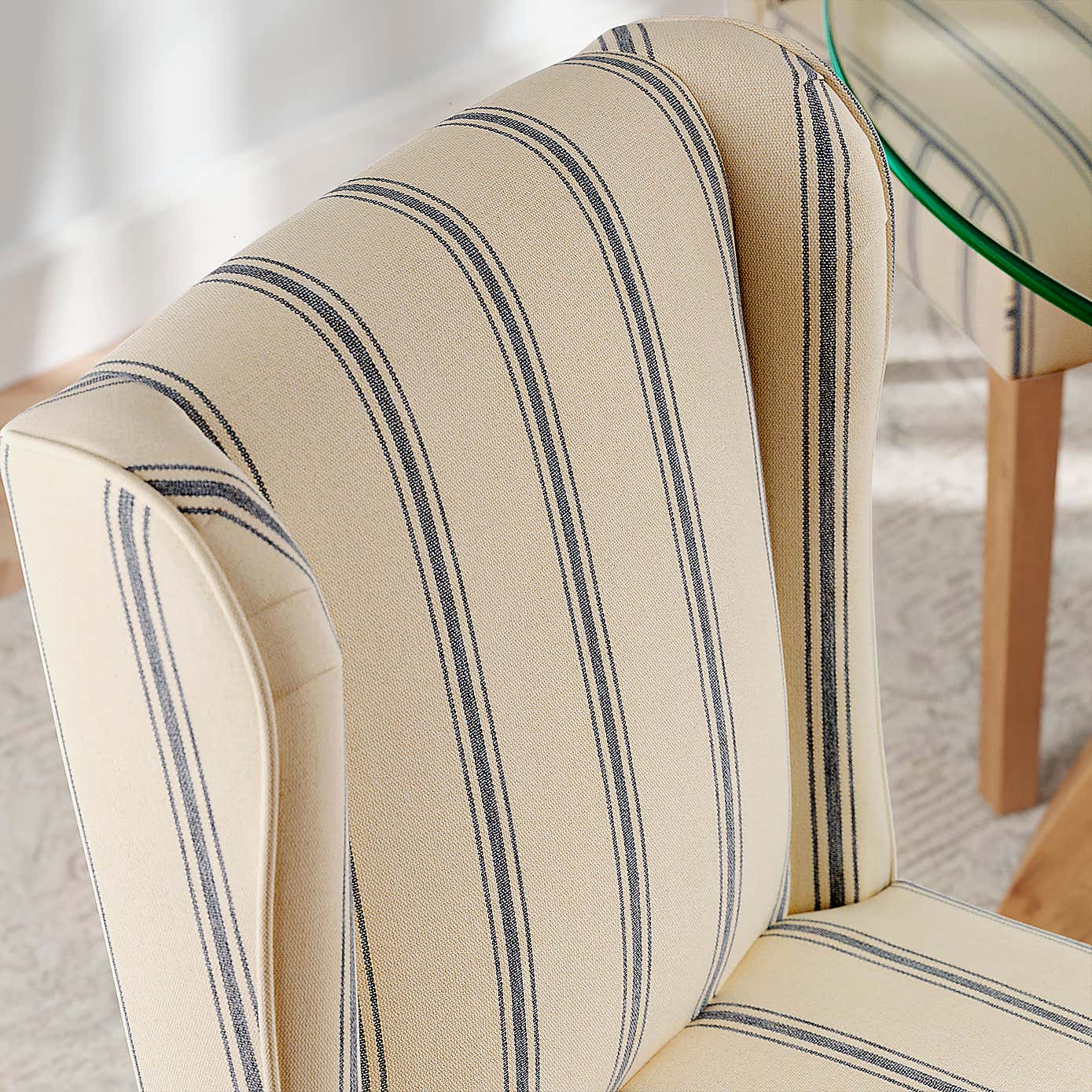 Oswald Set of 2 Dining Chairs, Folkstone Blue Stripe