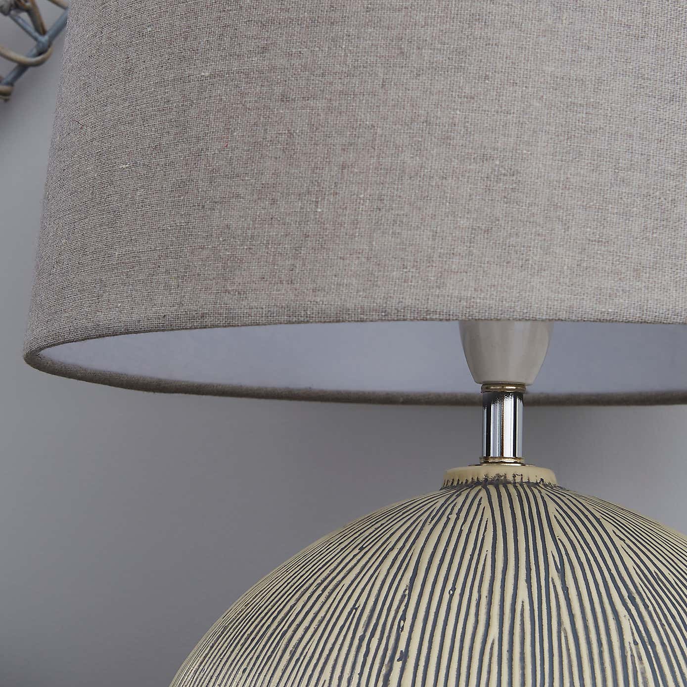 Dahlia Scratched Resin Grey Table Lamp